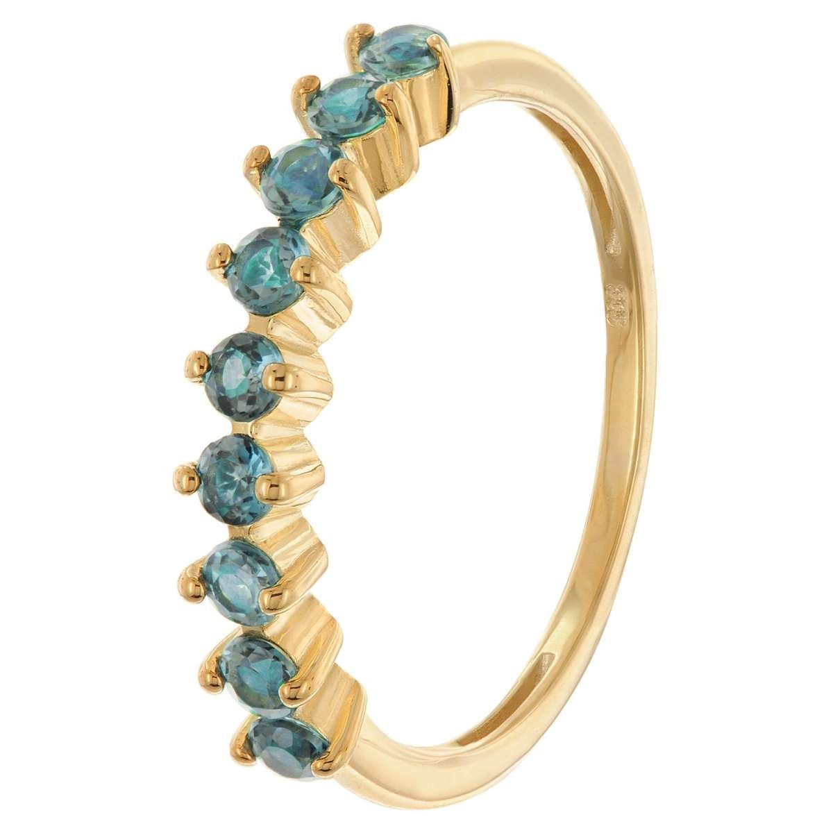 trendor Goldring 28982, Damenring Gold 333/8K mit Dunkelblauen Zirkonias