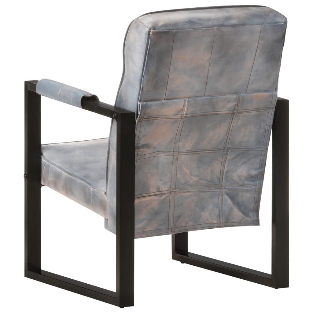 furnicato Sessel 60x75x90 cm Echtes Ziegenleder Grau
