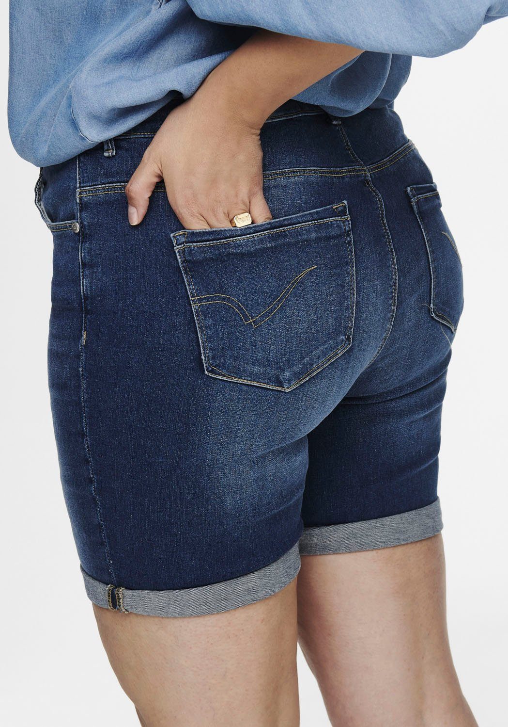 ONLY CARMAKOMA Jeansshorts mit leichten Abriebeffekten günstig online kaufen