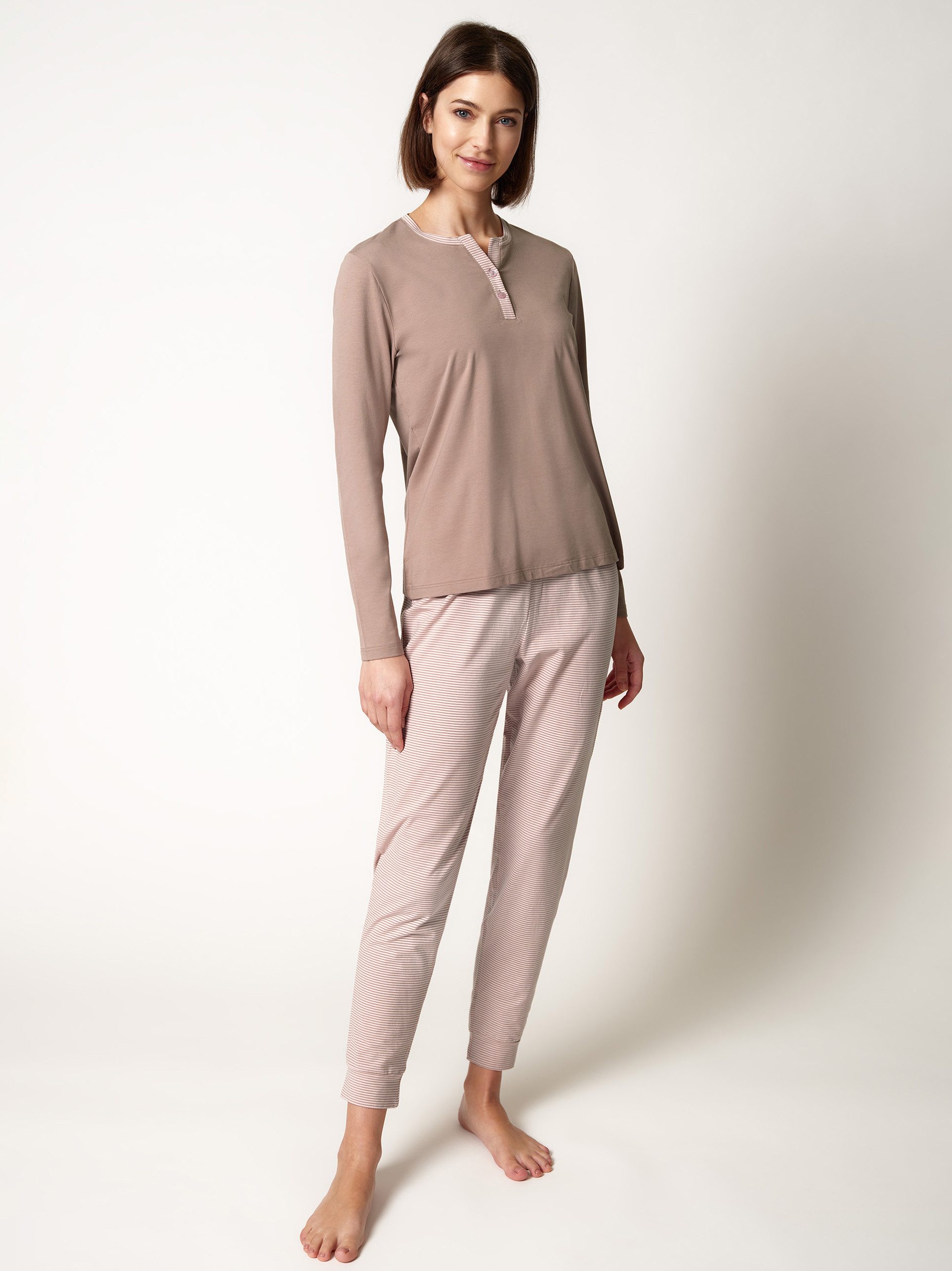 HUBER Pyjama Night Basic Selection (2 tlg) Schlafanzug, Pyjama Set, Nachtwäsche