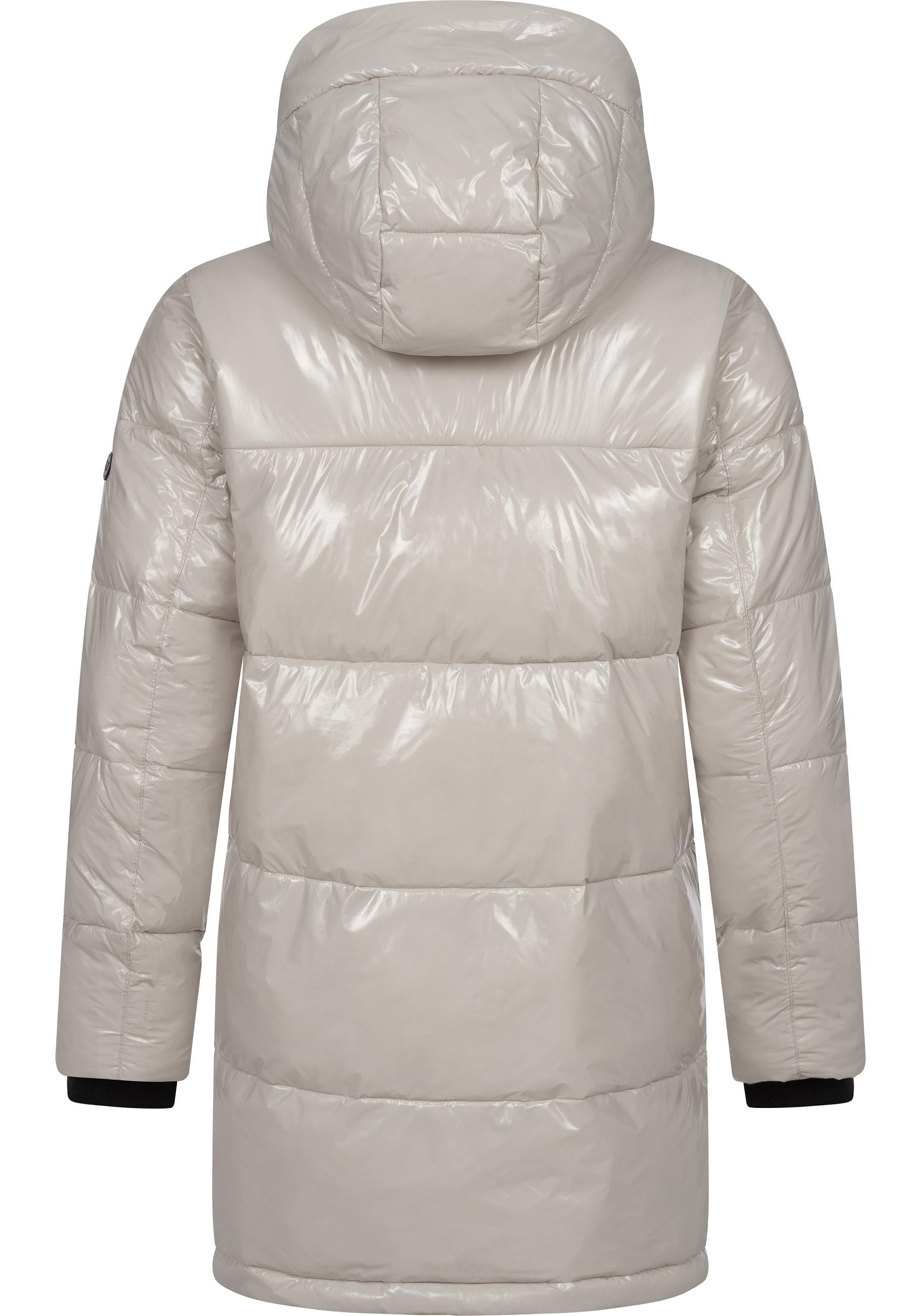 Ragwear Wintermantel Roobie Long super stylischer, gänzender Damen Steppmantel