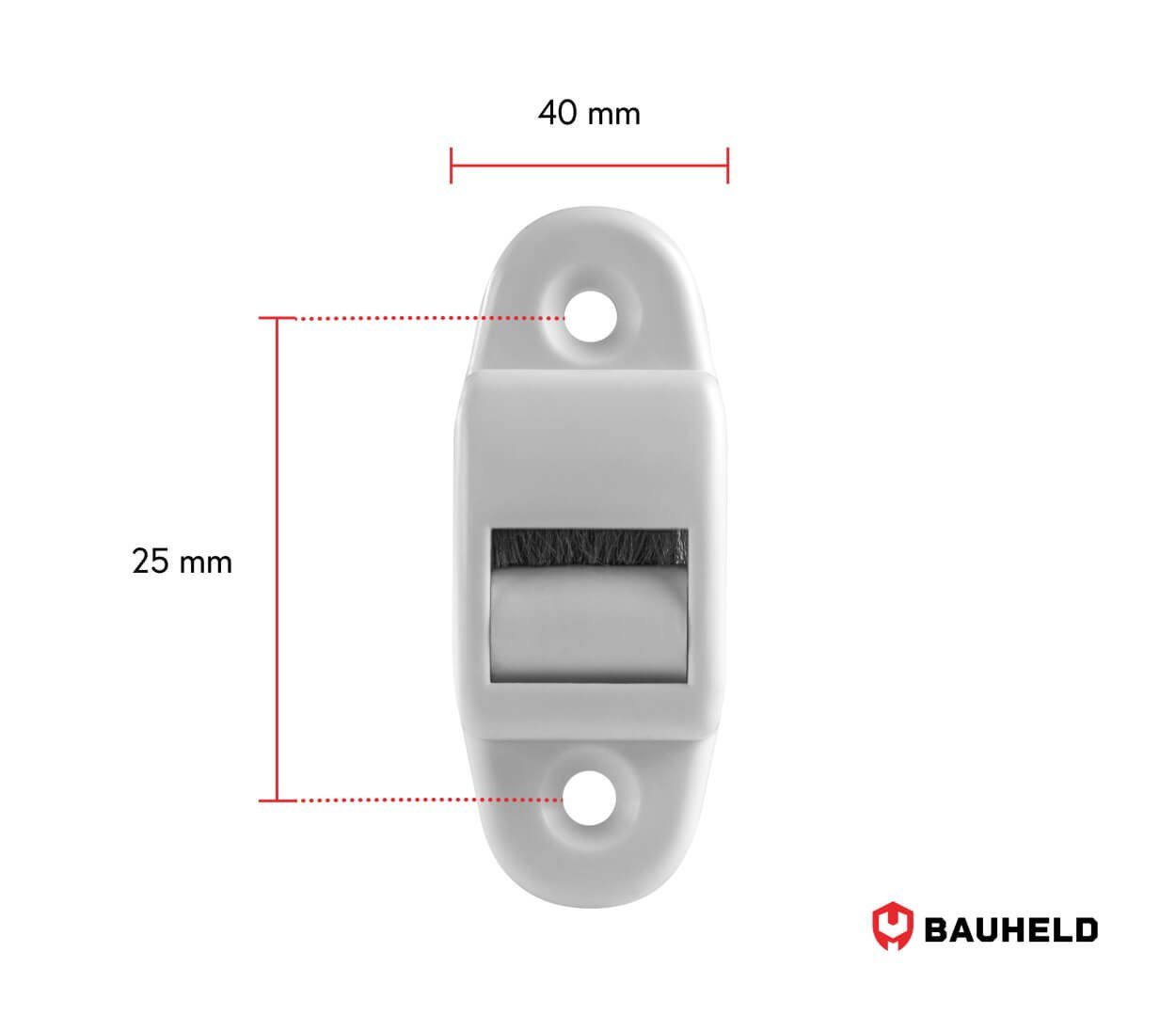 BAUHELD Rollladen-Gurtführung 5 - 14mm Rolladengurt Montage], 14mm [Schnelle 23mm, Unterputz Aufputz / Weiß Stück, Gurtwickler für Rolle &