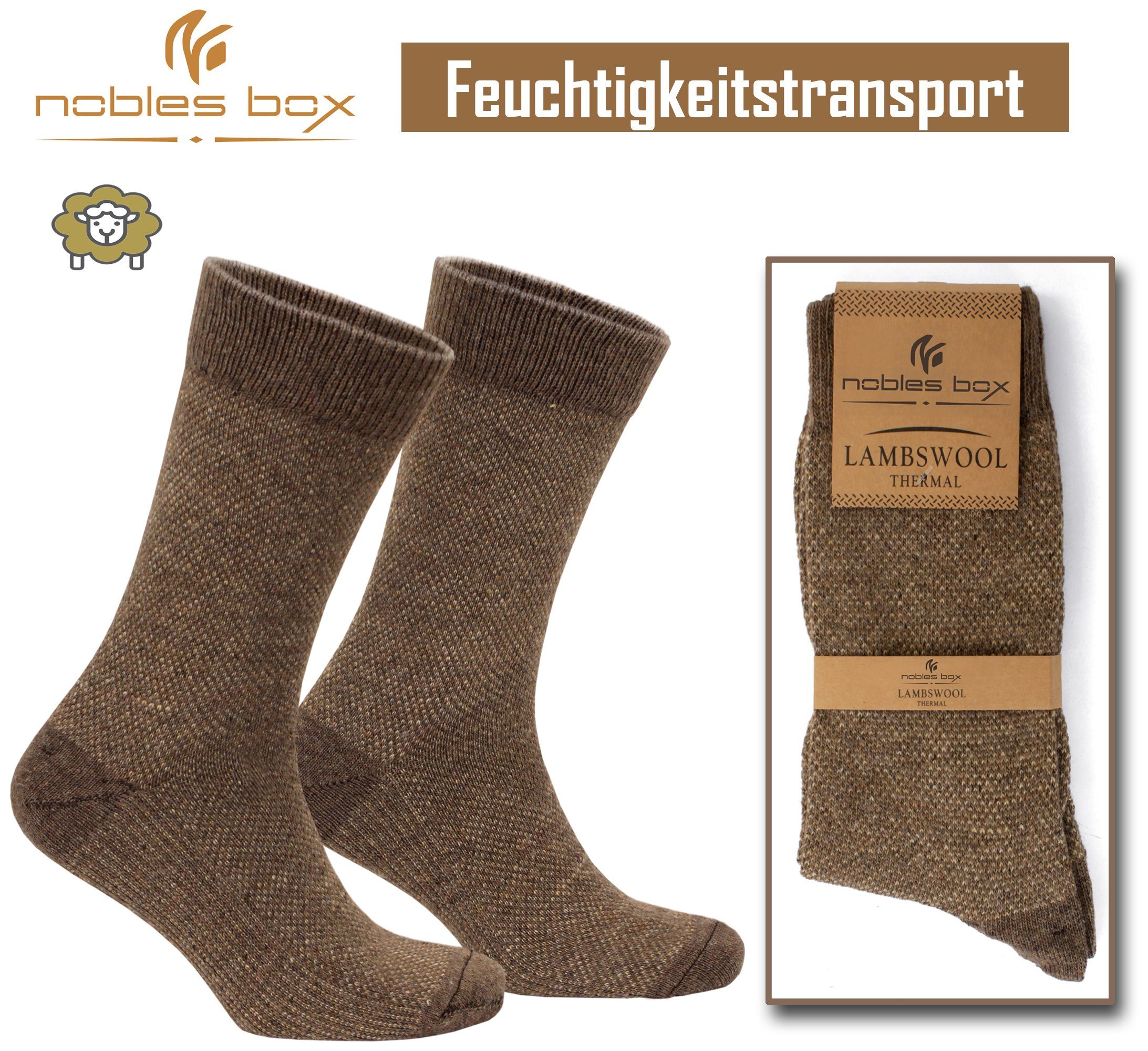 40-44 Größe) Wollsocken Arbeitssocken Norwegersocken Herren (Beutel, Herren NoblesBox Socken, Herren Warme EU 2-Paar, Asorti-1