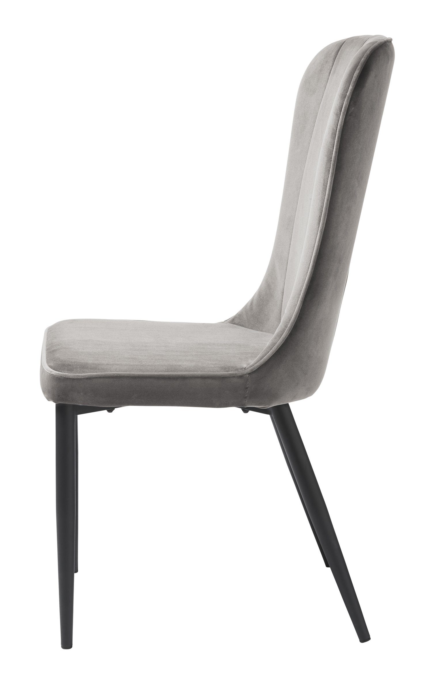 HUDSON Stuhl aus Grau möbelando Metall,Stoff (2er-Set), in
