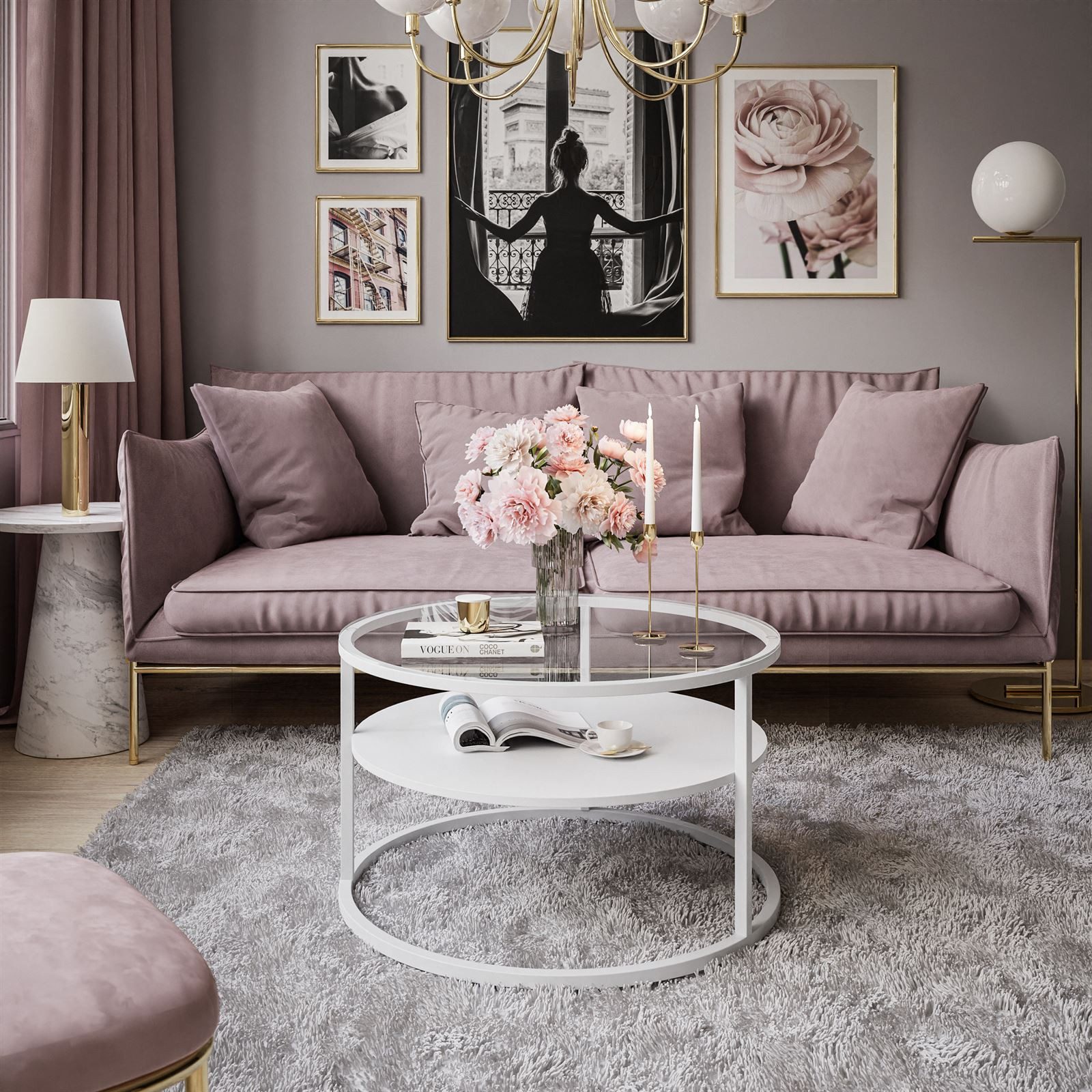 Lookway Couchtisch CIRI GLASS mit Ablage günstig online kaufen