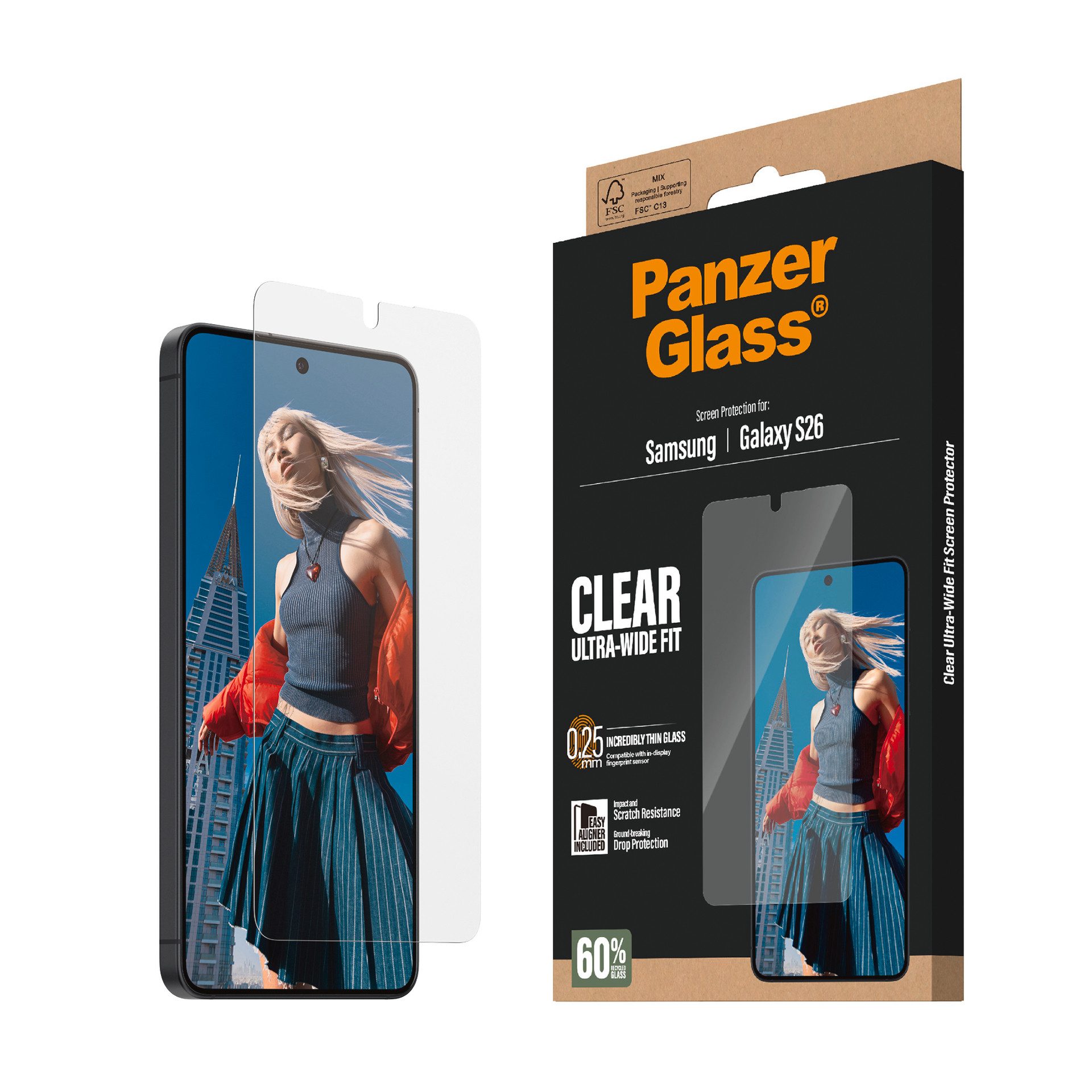 CARE by PanzerGlass Displayschutzglas Screen Protector für Samsung Galaxy S26, Displayschutzfolie, Schutzfolie, Bildschirmschutz, kratz- & stoßfest
