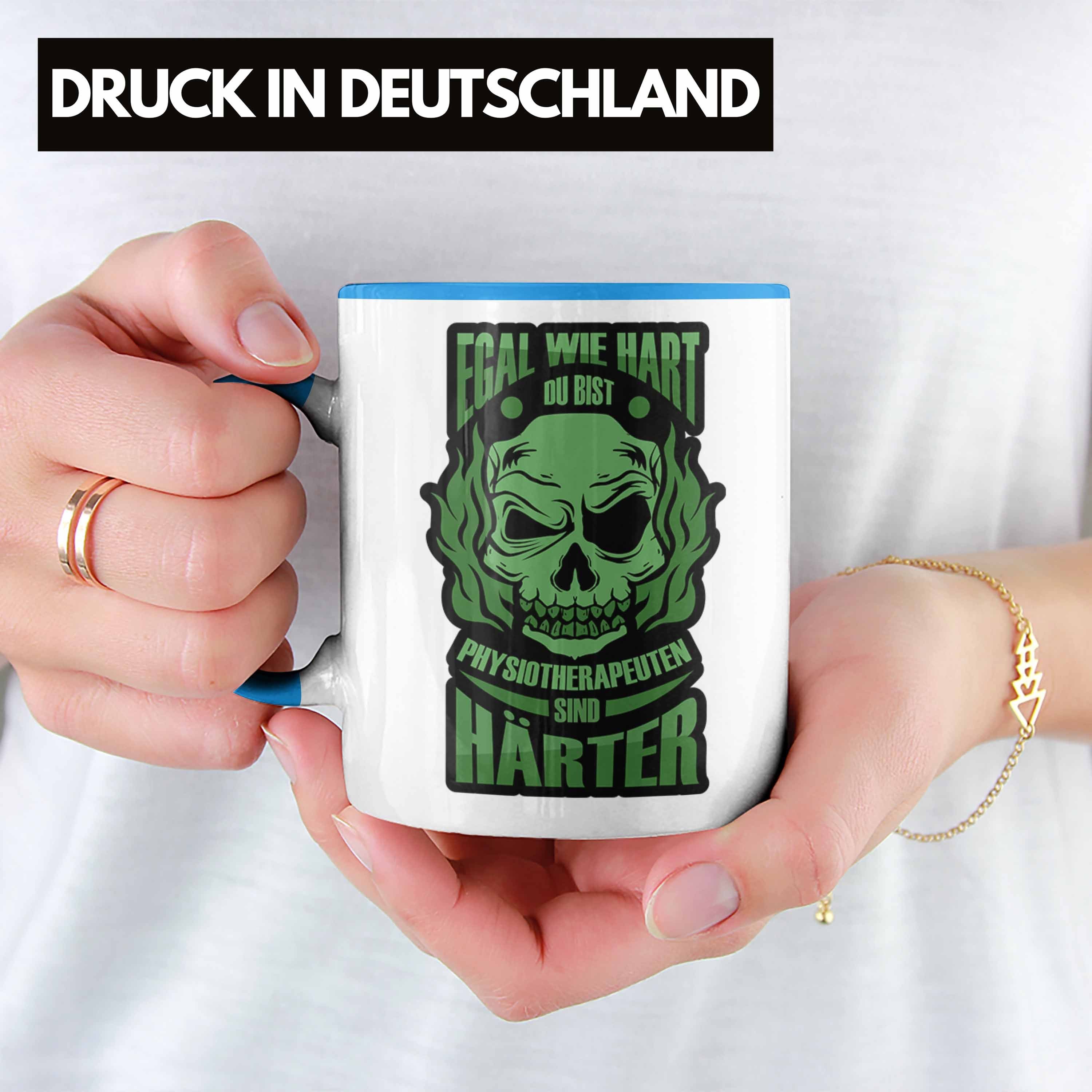 Trendation Tasse Geschenk Physiotherapeuten Physiotherapie für Blau für Tasse