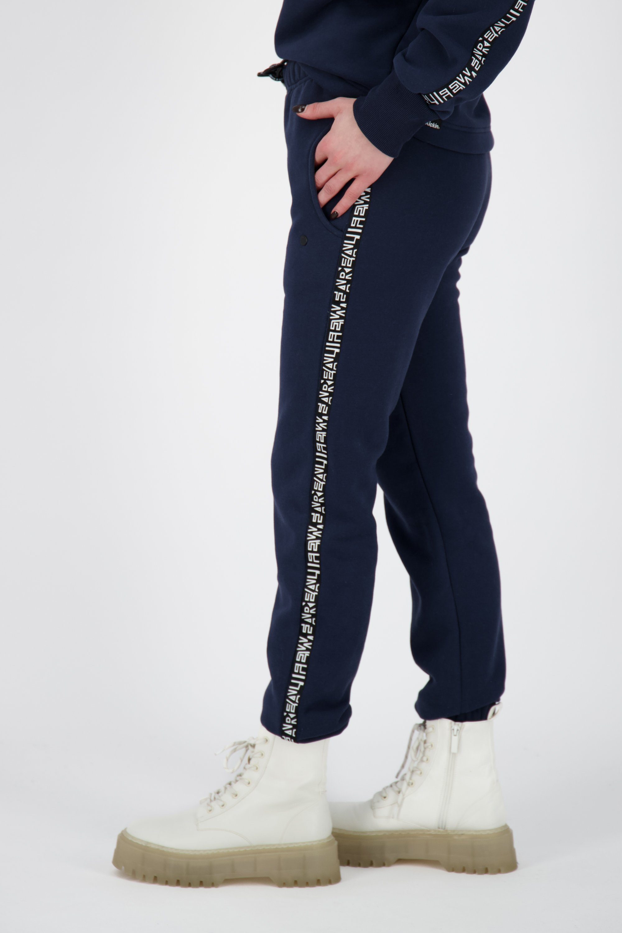 Bund Damenhose Sweatpants Weite MonaAK & zur Damen -Regulierung Kodelzug elastischem und Sweathose Jogginghose, Sweathose, A mit Alife integriertem Kickin