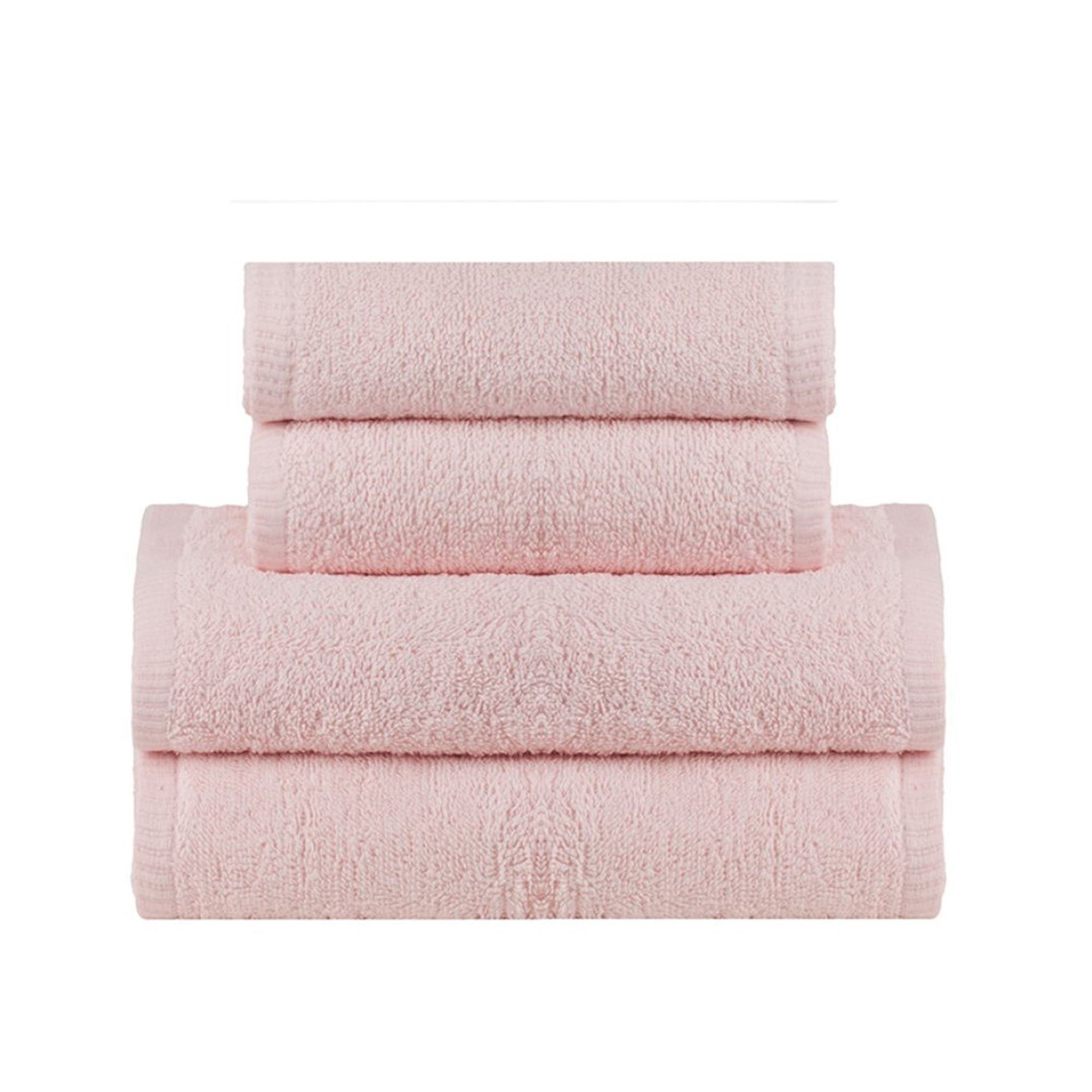 York Handtuch Set Handtuch / Badetuch 100 % Baumwolle Rosa 50x100cm 70x100cm, (Set)