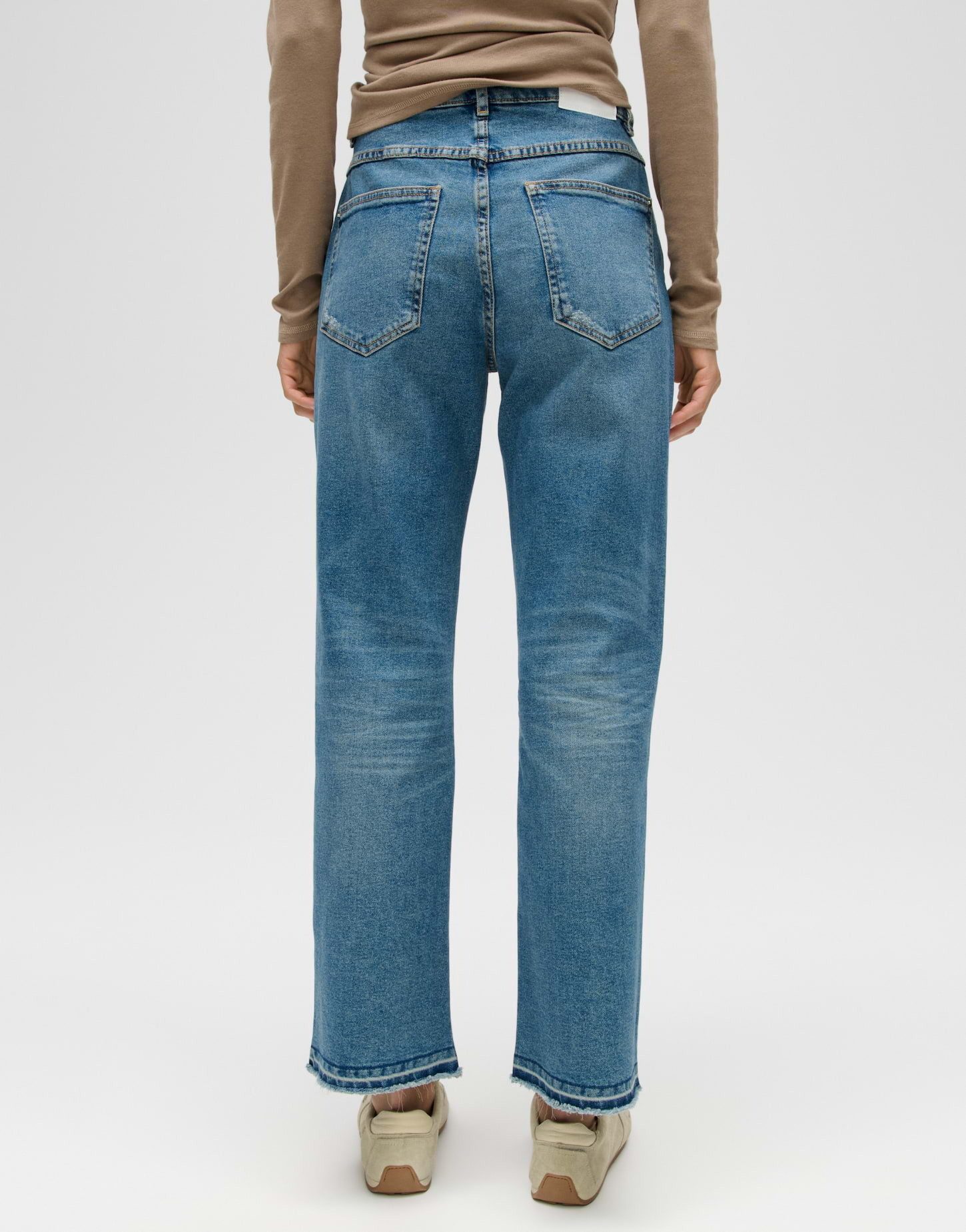 OPUS Boyfriend-Jeans Mit Stretchanteil Mid Rise elastisch mit verkürzter Länge und geradem Schnitt