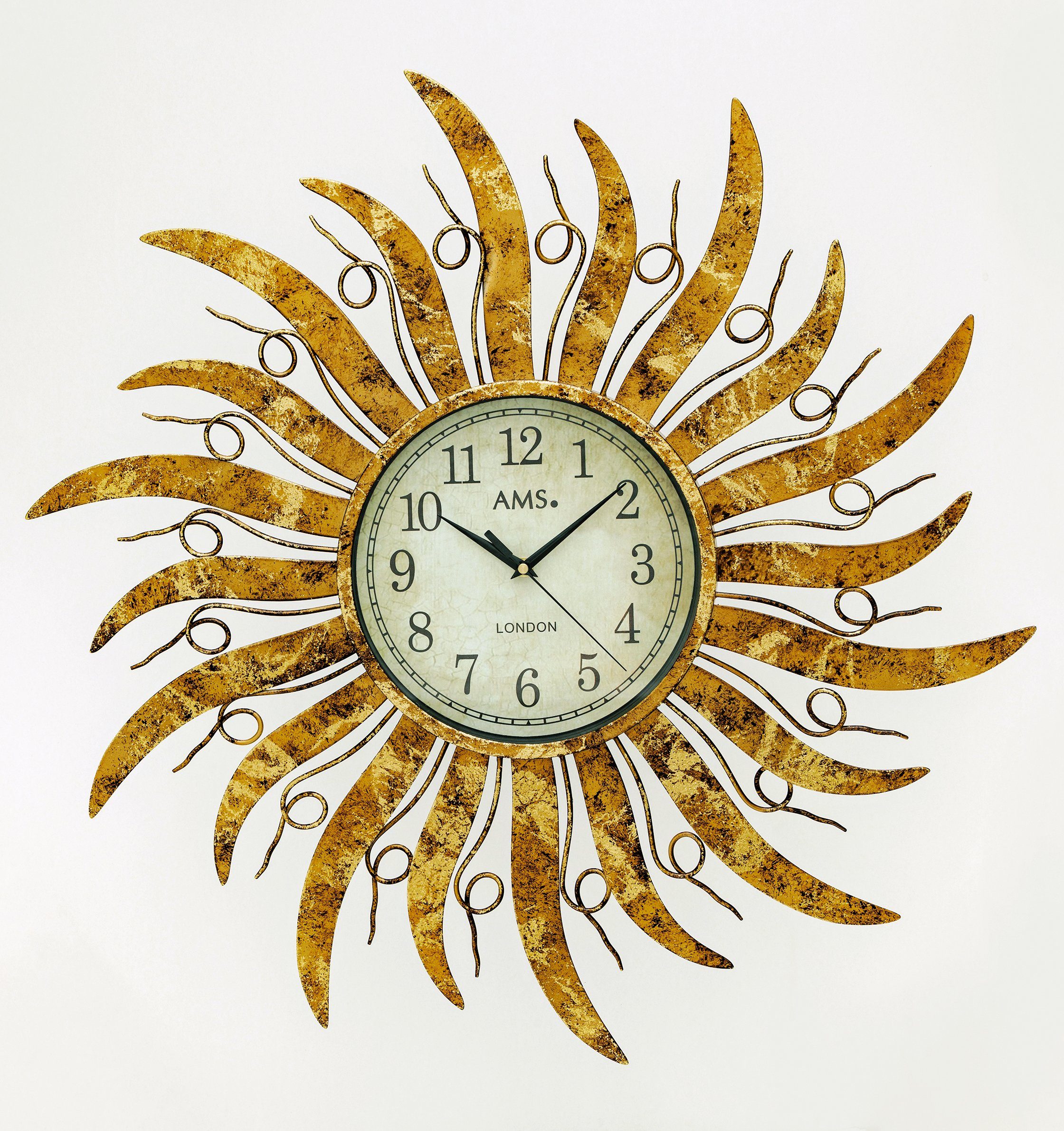AMS Wanduhr W9639 (Quarzuhr, Metall, Sonne, günstig online kaufen