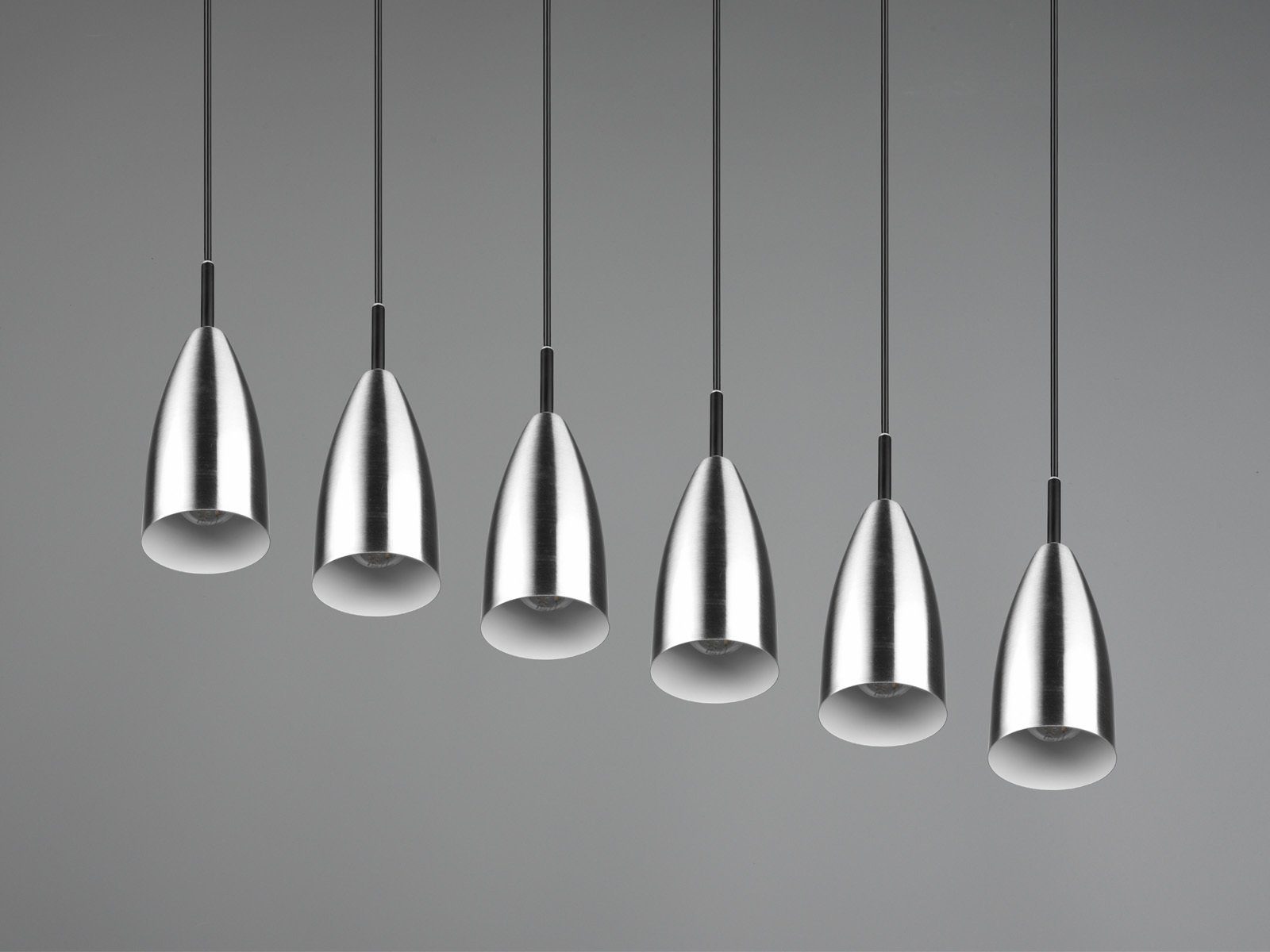Balkenlampe für Silber Dimmfunktion, B: LED hängend, wechselbar, über-n Esstisch matt Silber Pendelleuchte, Warmweiß, mehrflammig meineWunschleuchte 90cm LED