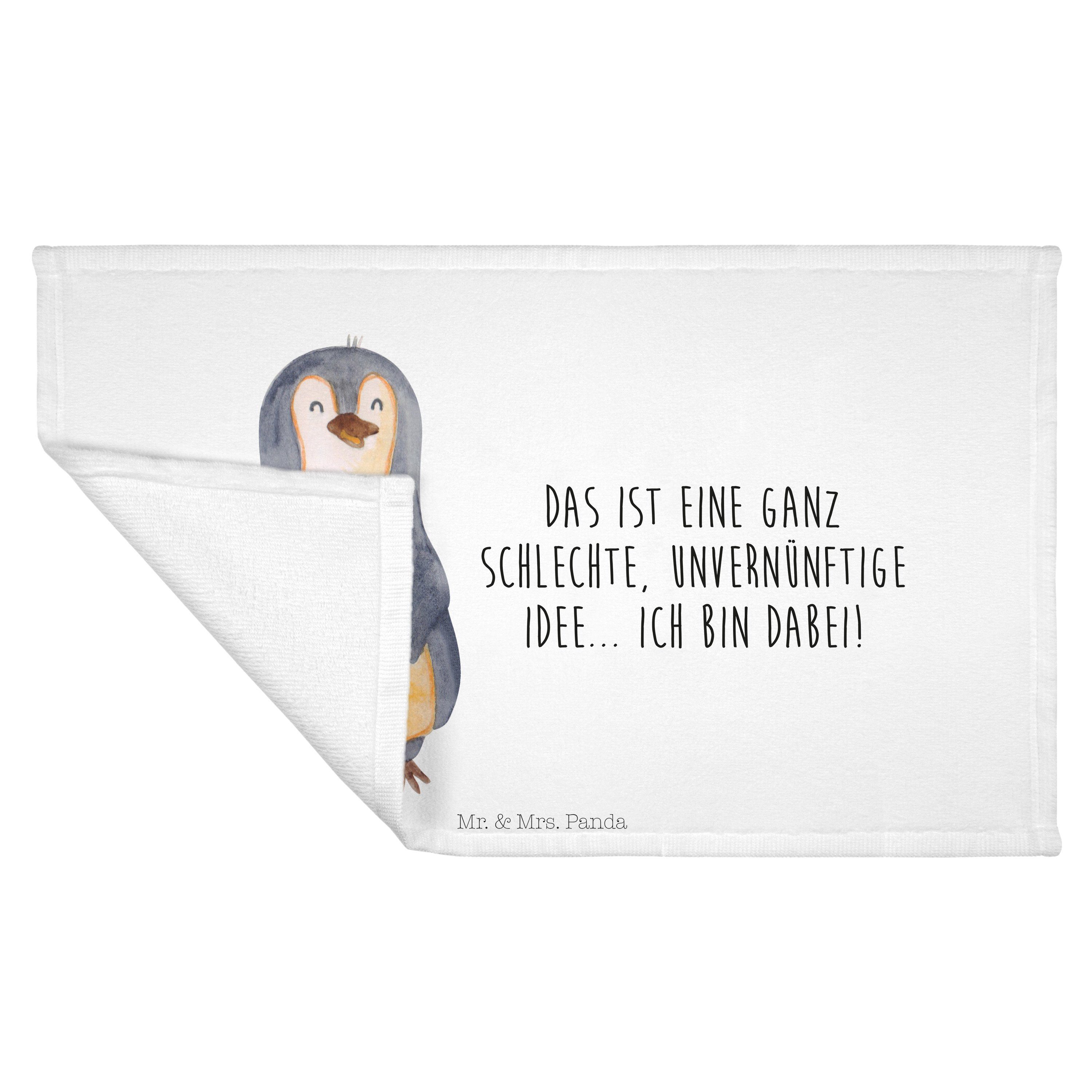 Lolli Handtu, Pinguin Süßigkeiten, Sport Geschenk, Weiß Mrs. Mr. Panda - Handtuch - (1-St) & Gästetuch,