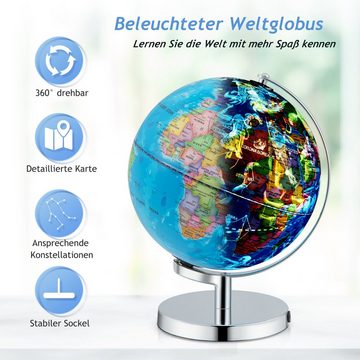 KOMFOTTEU Globus, 88 Sternbildern & Nachtlicht, dekorativer Tischglobus mit Ständer