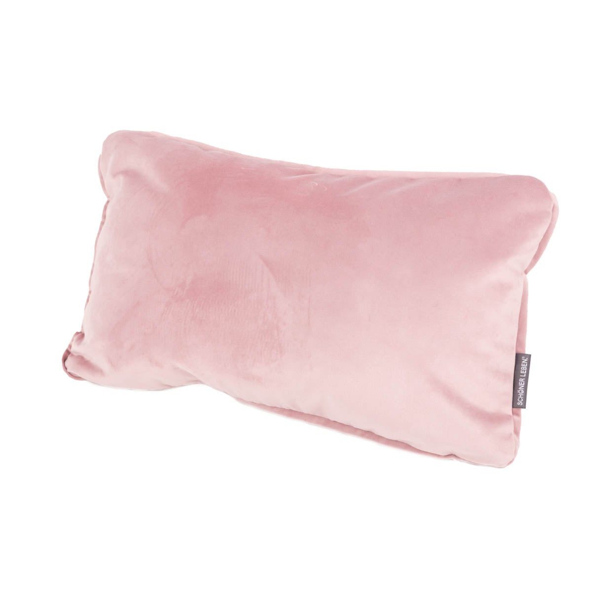 SCHÖNER LEBEN. Dekokissen Kissenhülle Samt rosa 30x50 cm mit Keder, made in Germany,handmade,nachhaltig,Kederumrandung