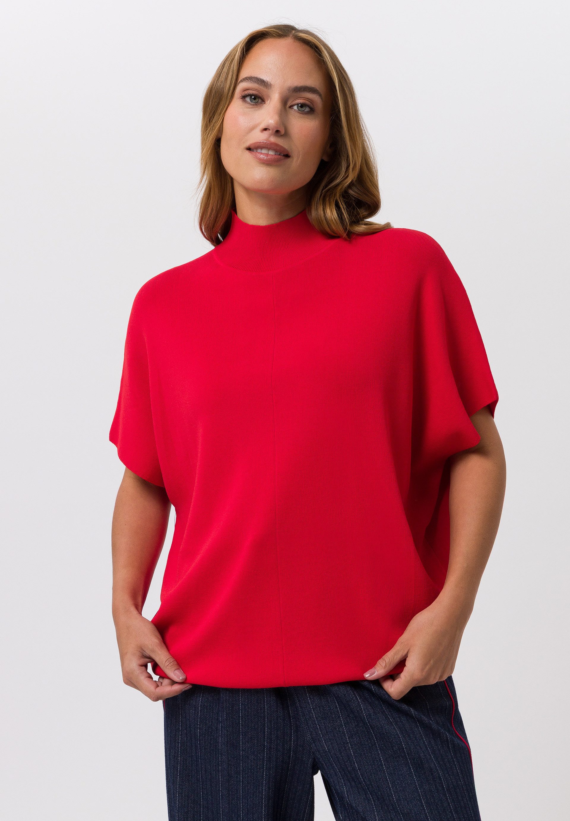 TUZZI Strickponcho mit Stehkragen-Design