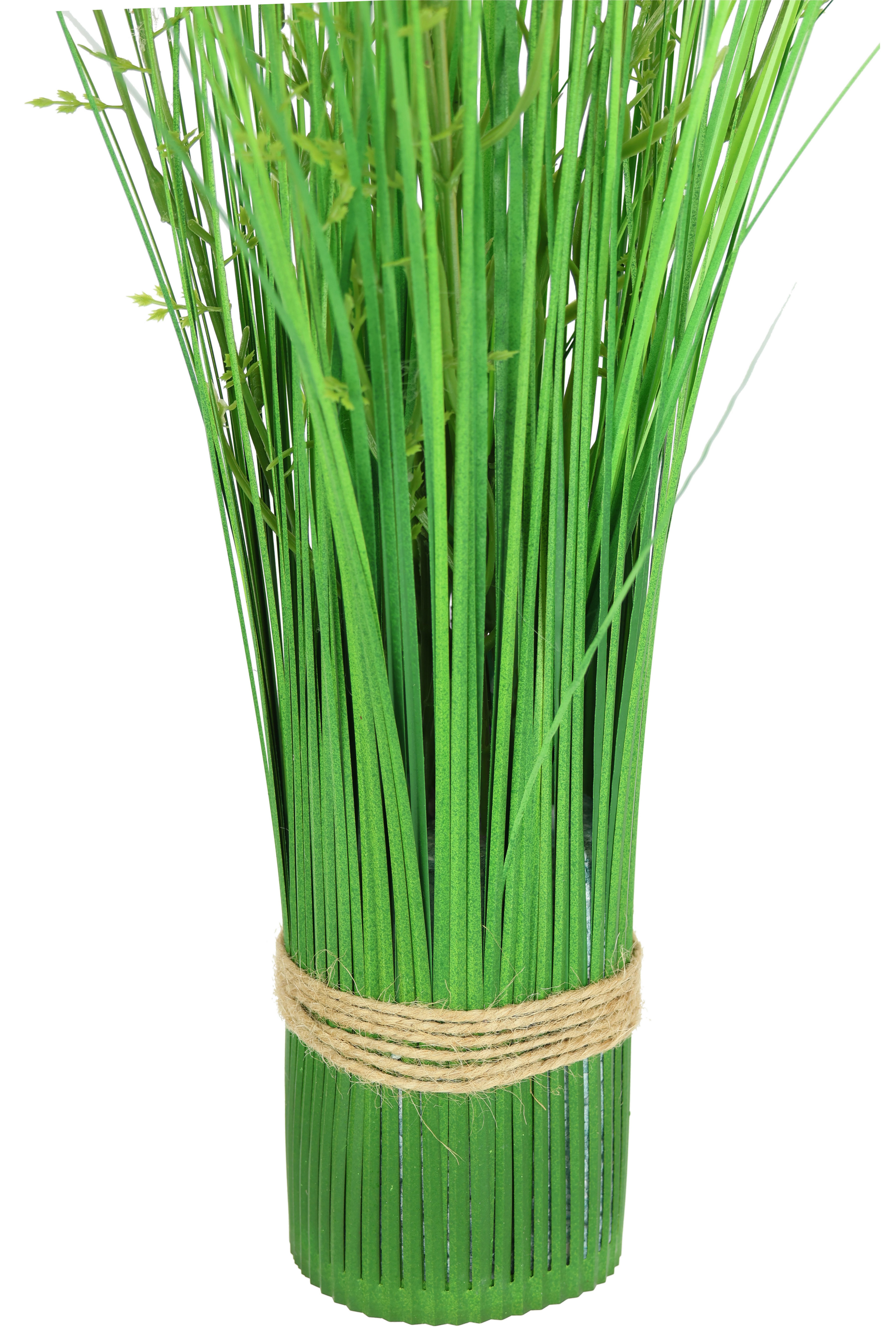 Kunstpflanze Künstlicher Grasbund mit Blüten, I.GE.A., Höhe 45 cm, Grasbusch Deko Kunstblumen Kunstgras Grünpflanze Gräser Sträucher