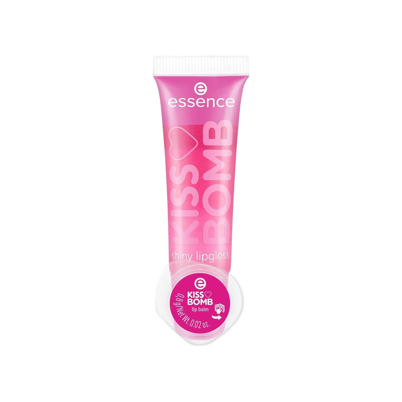 Essence Lipgloss-Set KISS BOMB shiny lipgloss und lip balm, Nr. 01, Pink, 1-tlg., 2-in-1