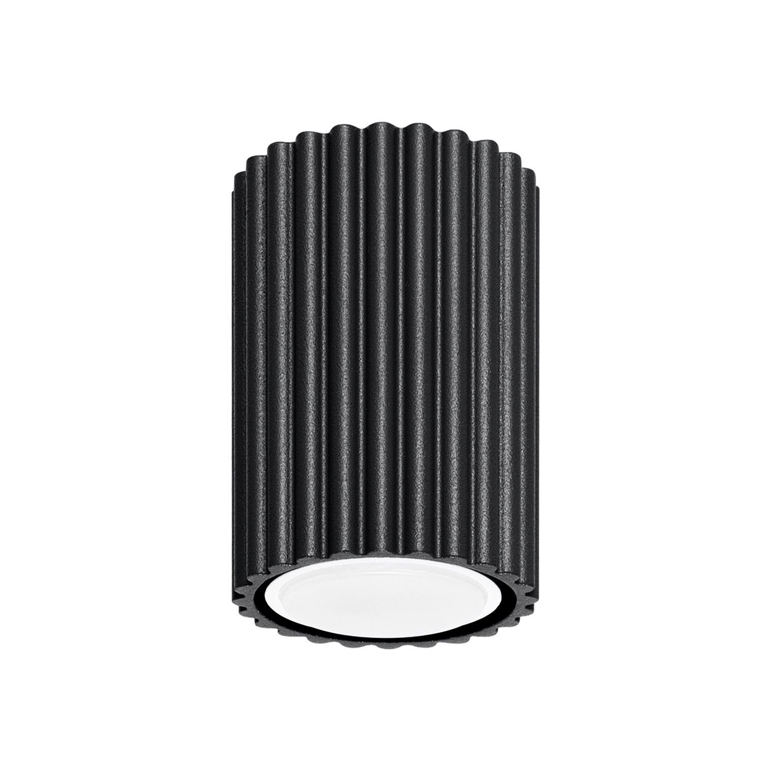 Licht-Erlebnisse Deckenleuchte BERTA, ohne Leuchtmittel, Aluminium D: 6,5 cm Aufputz Schwarz GU10 rund Modern Downlight