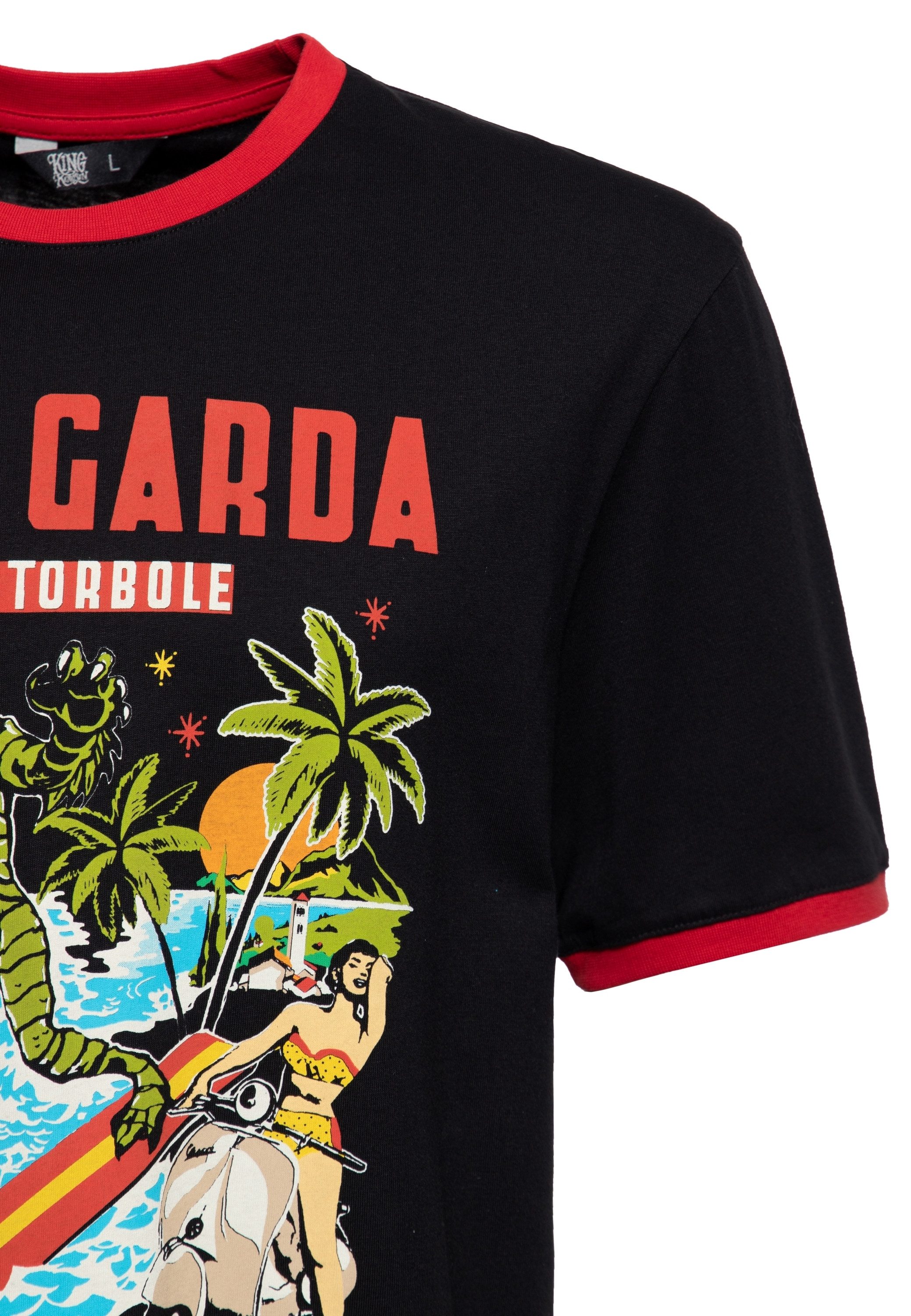 KingKerosin Print-Shirt Lake Garda mit Artwork-Print – Bild 3 von 4