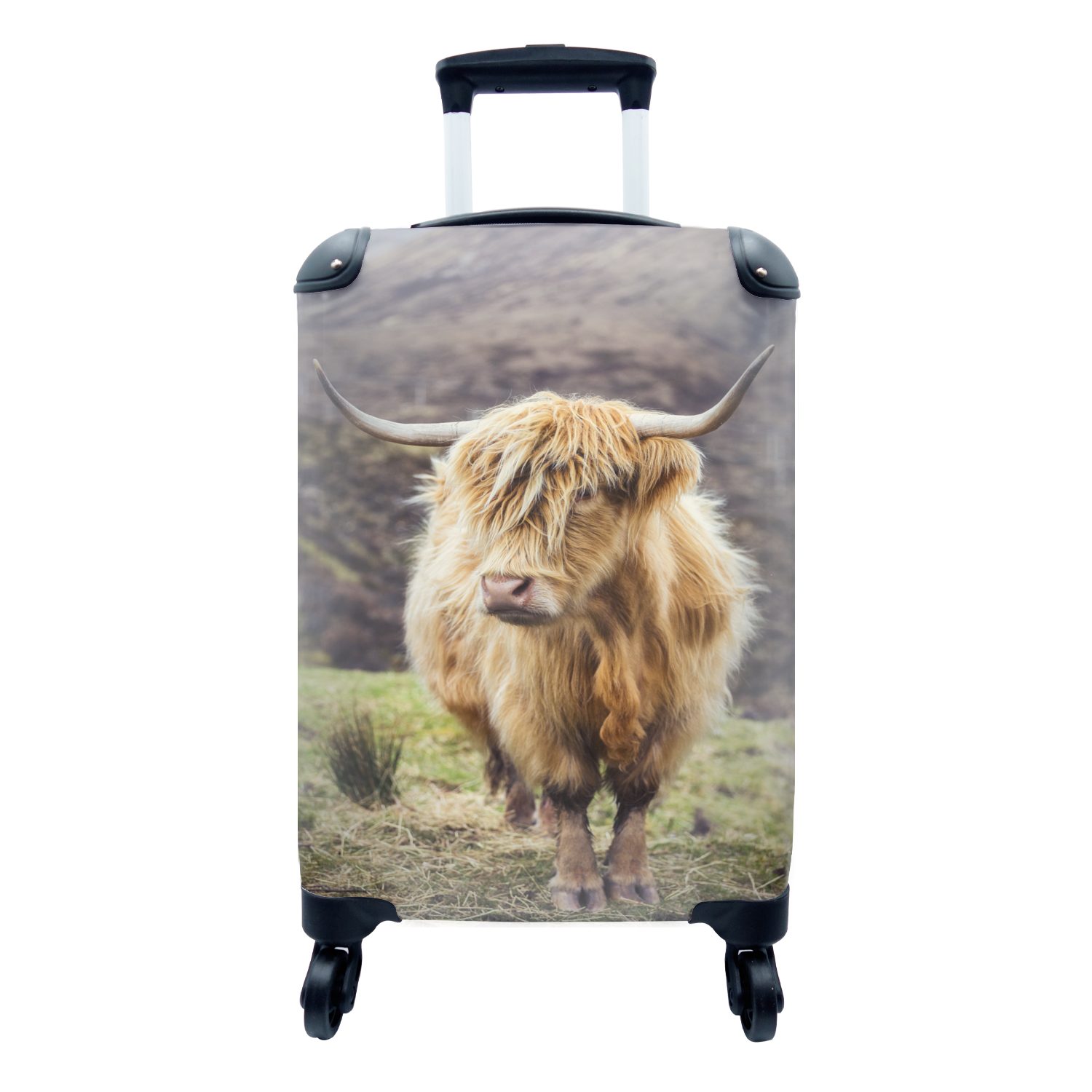 Schottischer MuchoWow Rollen, Handgepäck für rollen, - Trolley, England, Highlander Reisekoffer Handgepäckkoffer Leicht - mit Reisetasche 4 Ferien,