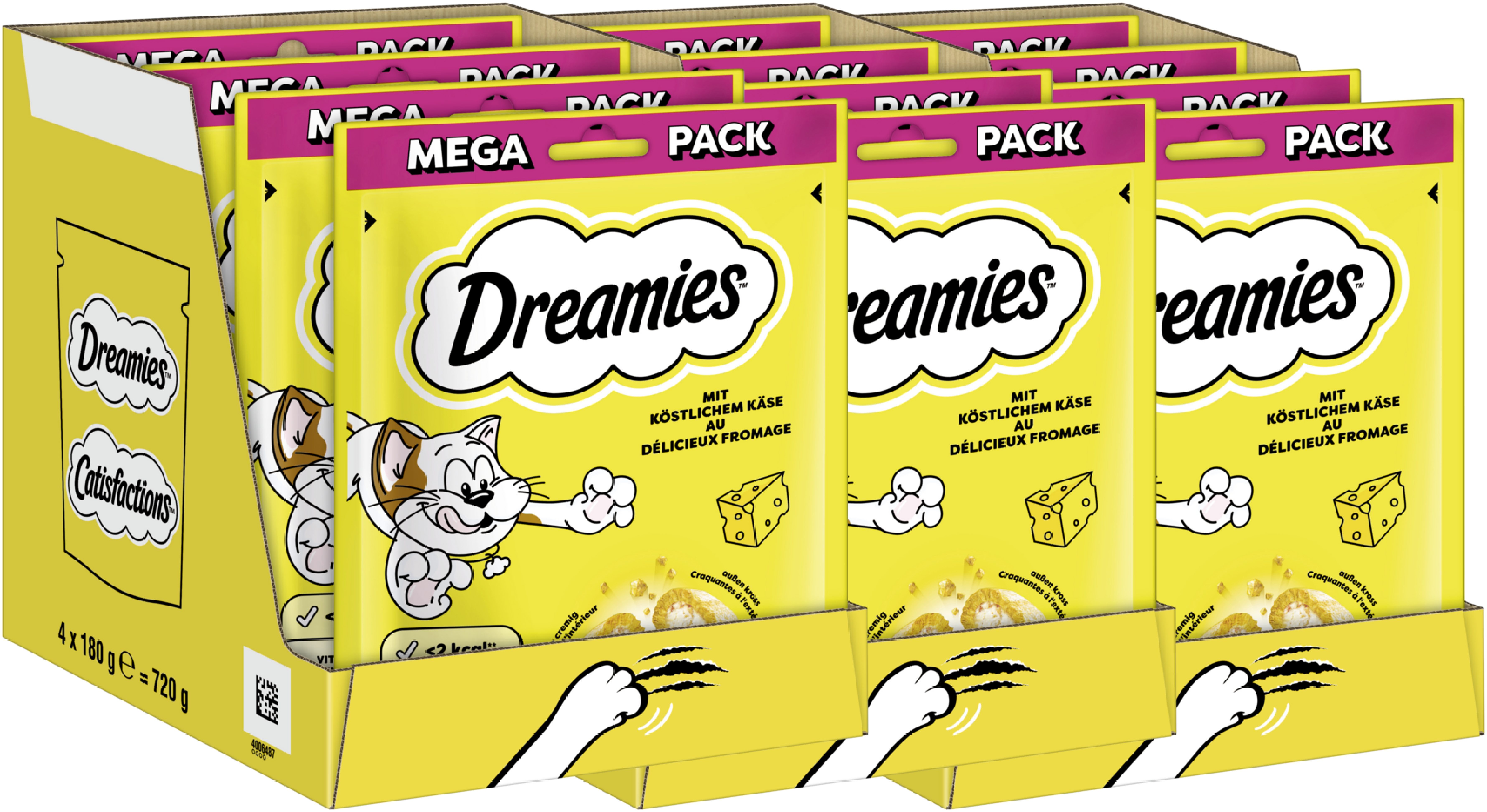 Dreamies DREAMIES™ Käse 12 x 180g, Snack für: Katze
