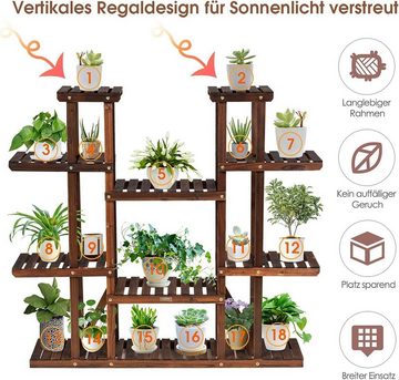 KOMFOTTEU Pflanzentreppe Pflanzenregal, 125 x 25 x 114cm, aus Tannenholz