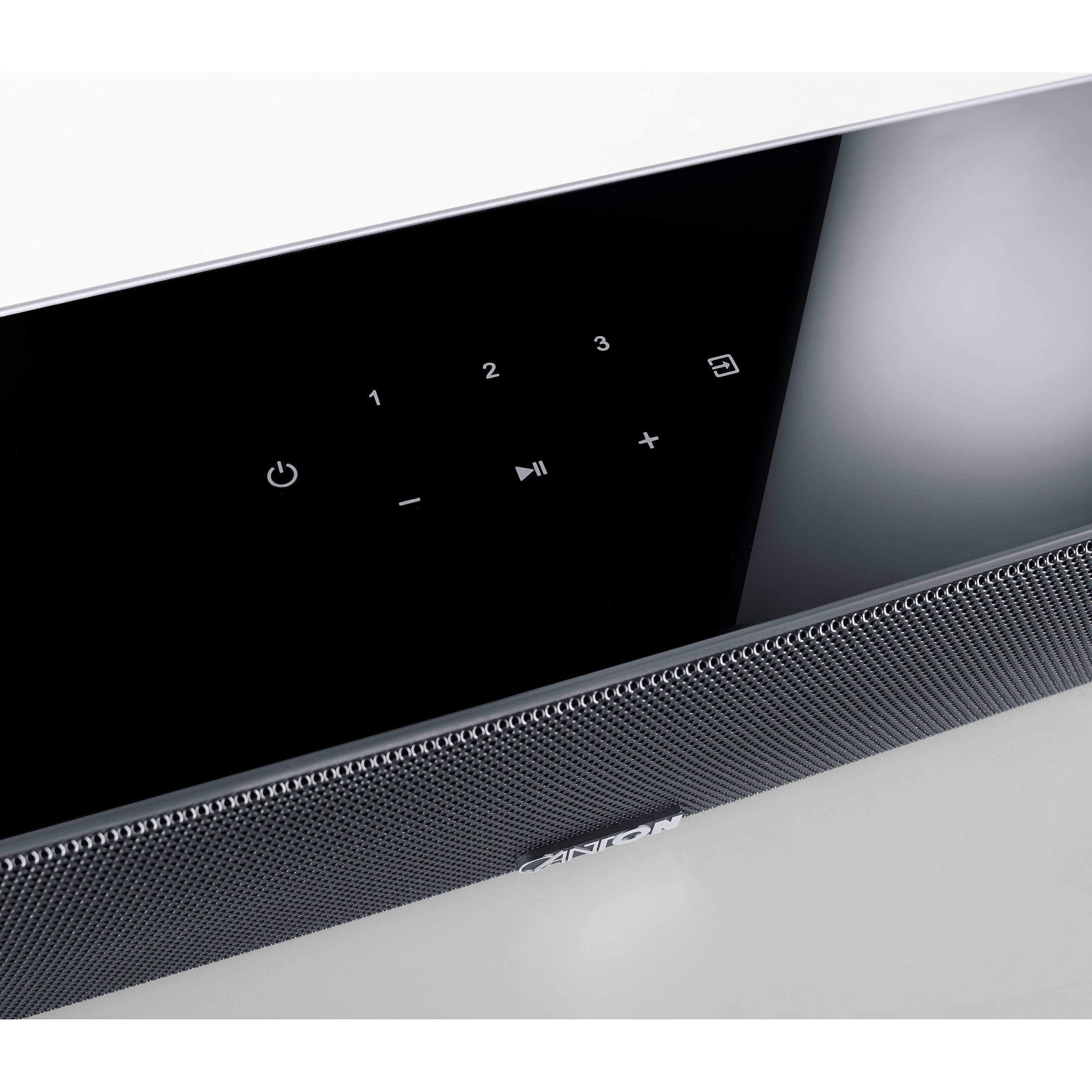 Aktion 10 Smart schwarz mit schwarz Glasplatte seidenmatt Soundbar V2 Soundbar CANTON