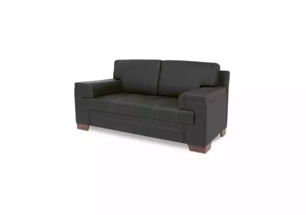 JVmoebel Sofa Sofa Zweisitzer Schwarz Neu Textilmöbel Büro Sitzer Polstersofas, 1 Teile, Made in Europa