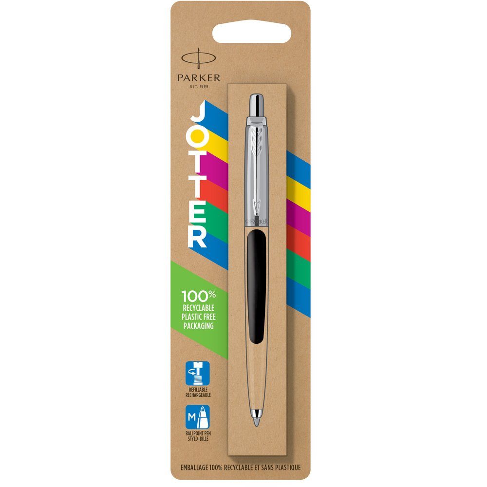 Druckkugelschreiber Parker Pen Kugelschreiber Jotter Schwarz 2096873 Schreibfarbe: Blau