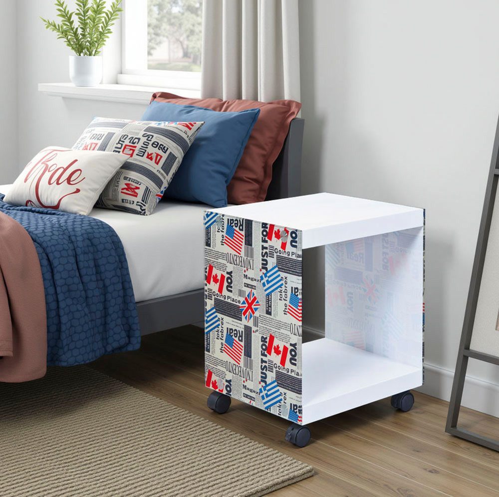 Inter Link Beistelltisch Cube, mit gestalteten Glasseiten