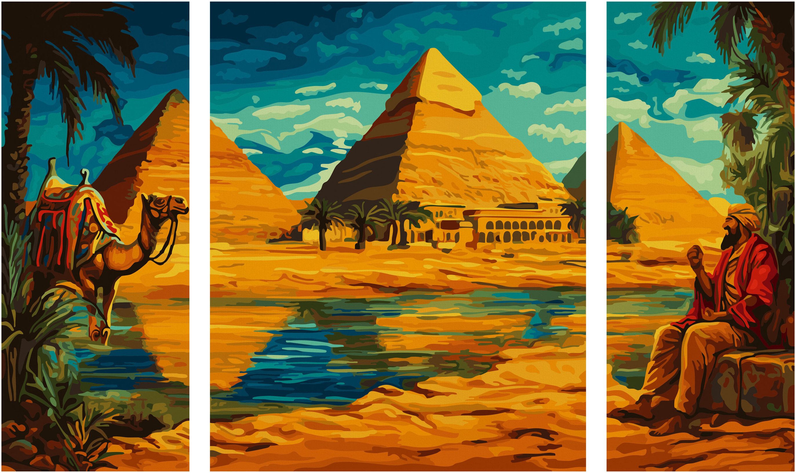 Schipper Malen nach Zahlen Meisterklasse Triptychon - Ägypten, Made in Germany