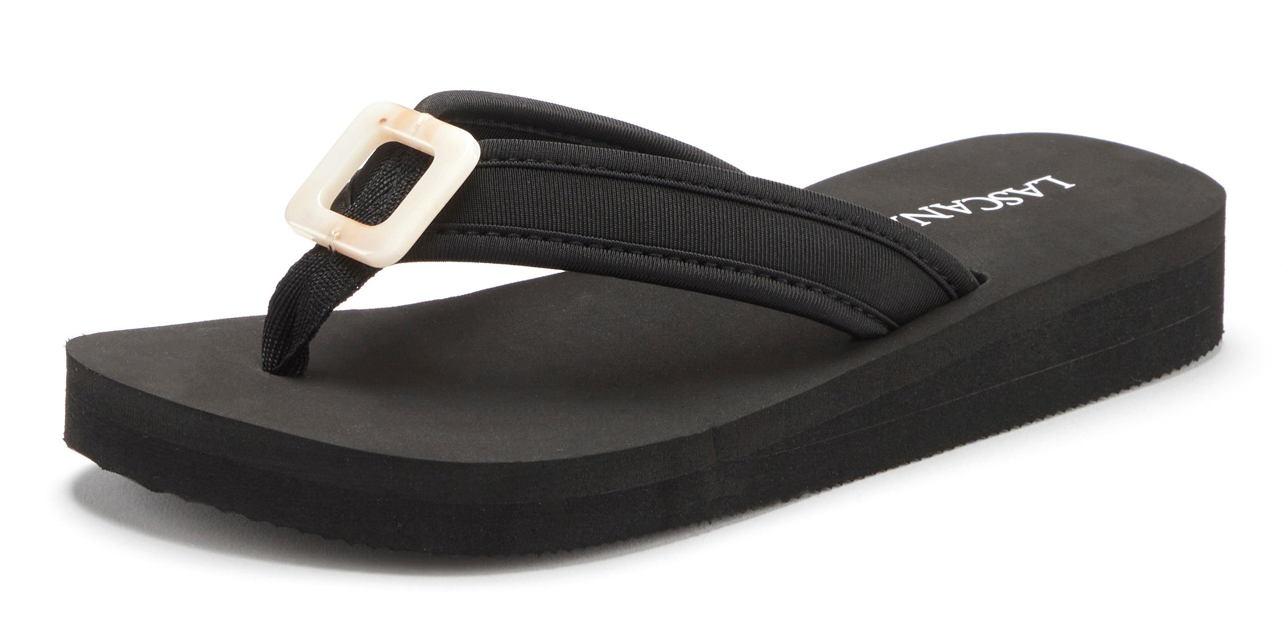 LASCANA Sandale, Pantolette Badezehentrenner Zehentrenner, Badeschuh mit Zi günstig online kaufen