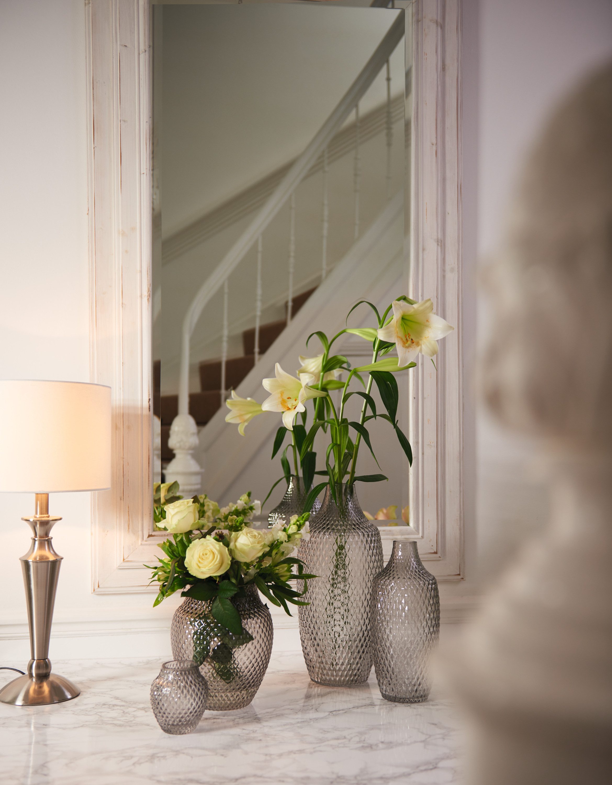 LEONARDO Bodenvase Dekovase POESIA, Relief-Optik (1 St), aus Glas, handgefe günstig online kaufen