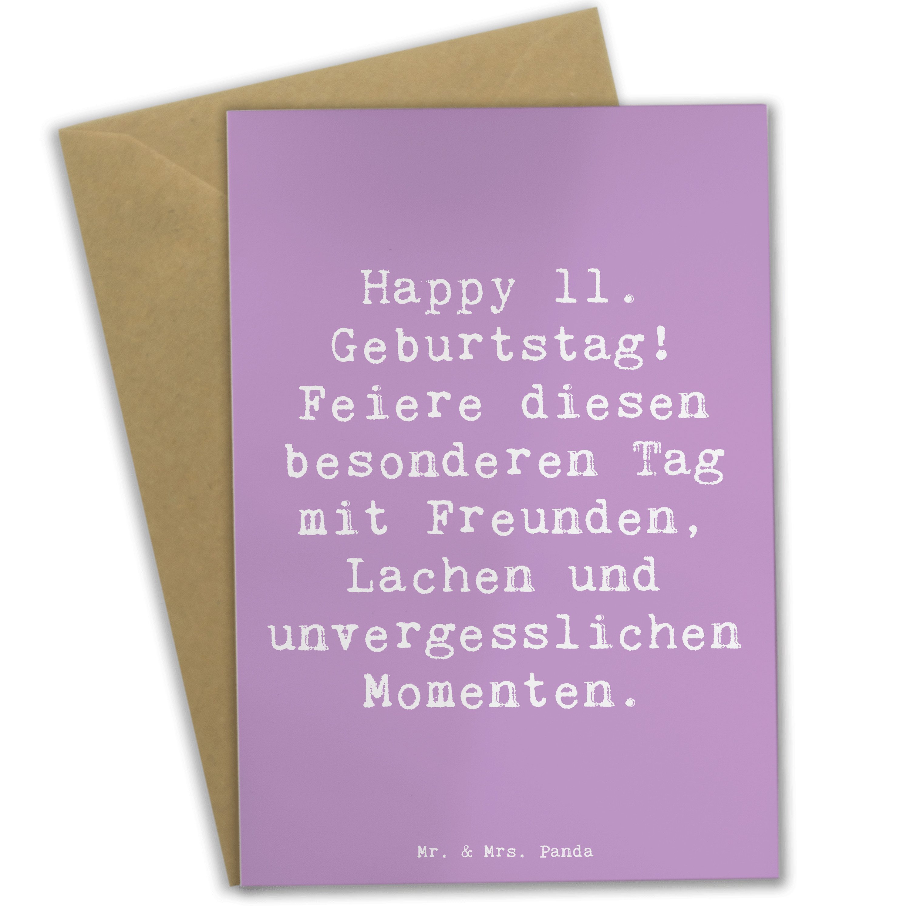 Grußkarte Spruch 11. Geburtstag Freude - Lavendeltraum - Geschenk, unvergesslic