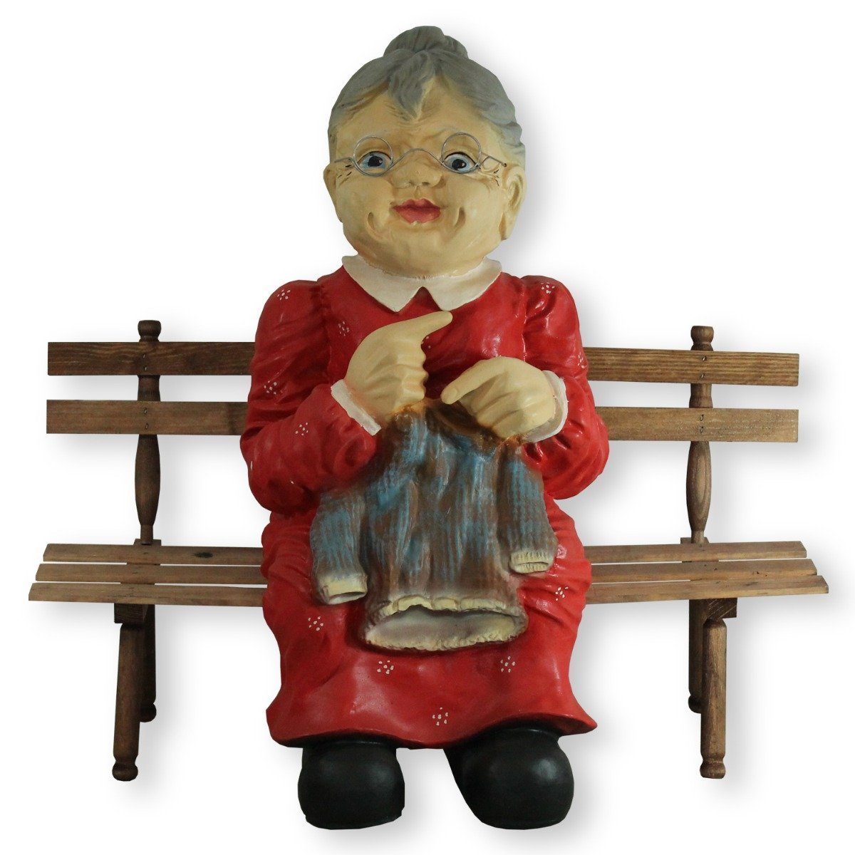 colourliving Gartenfigur Oma und Opa auf der Gartenbank XL