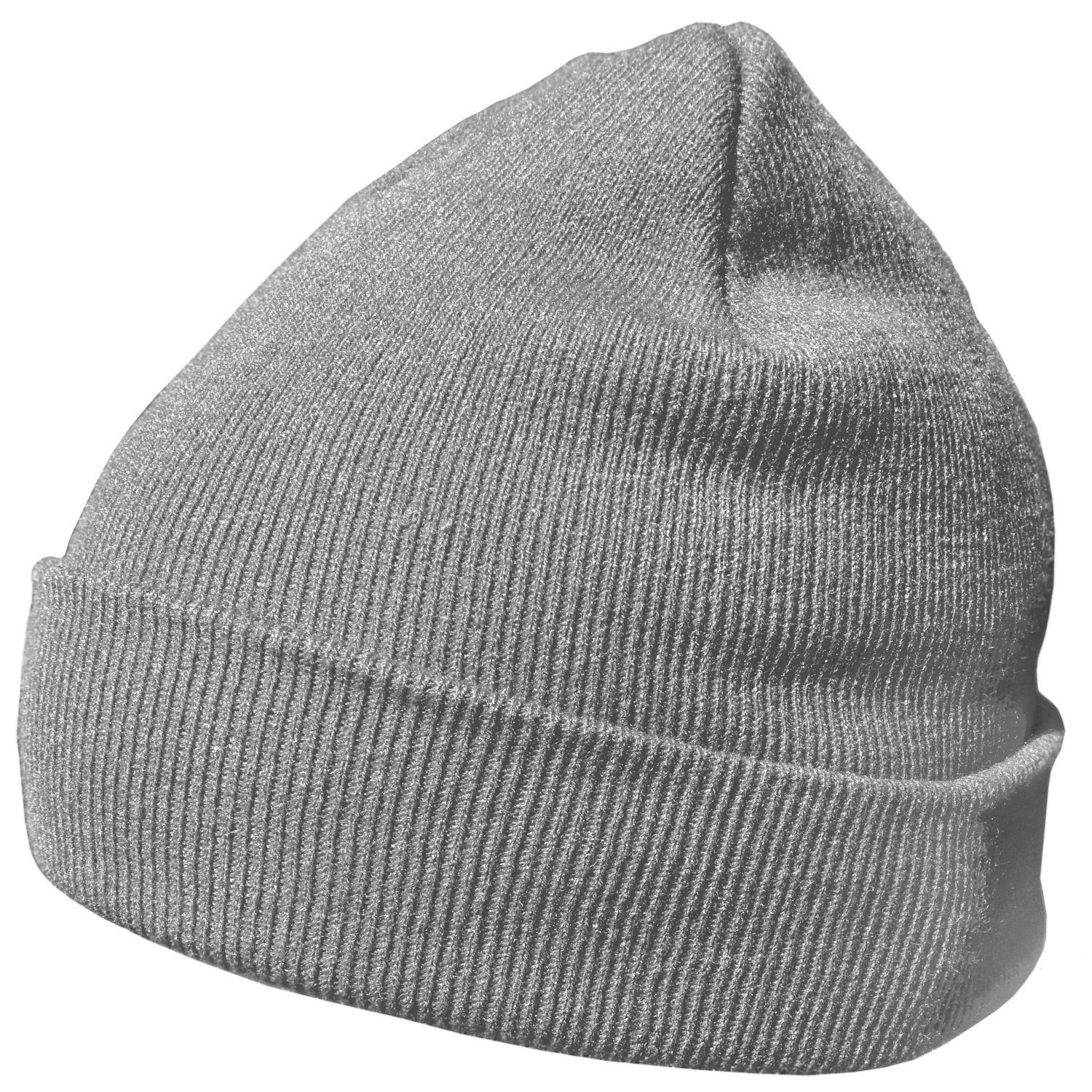 DonDon Beanie Mütze Beanie (Packung, 1-St) Wintermütze, mit grau Krempe Design, klassisches