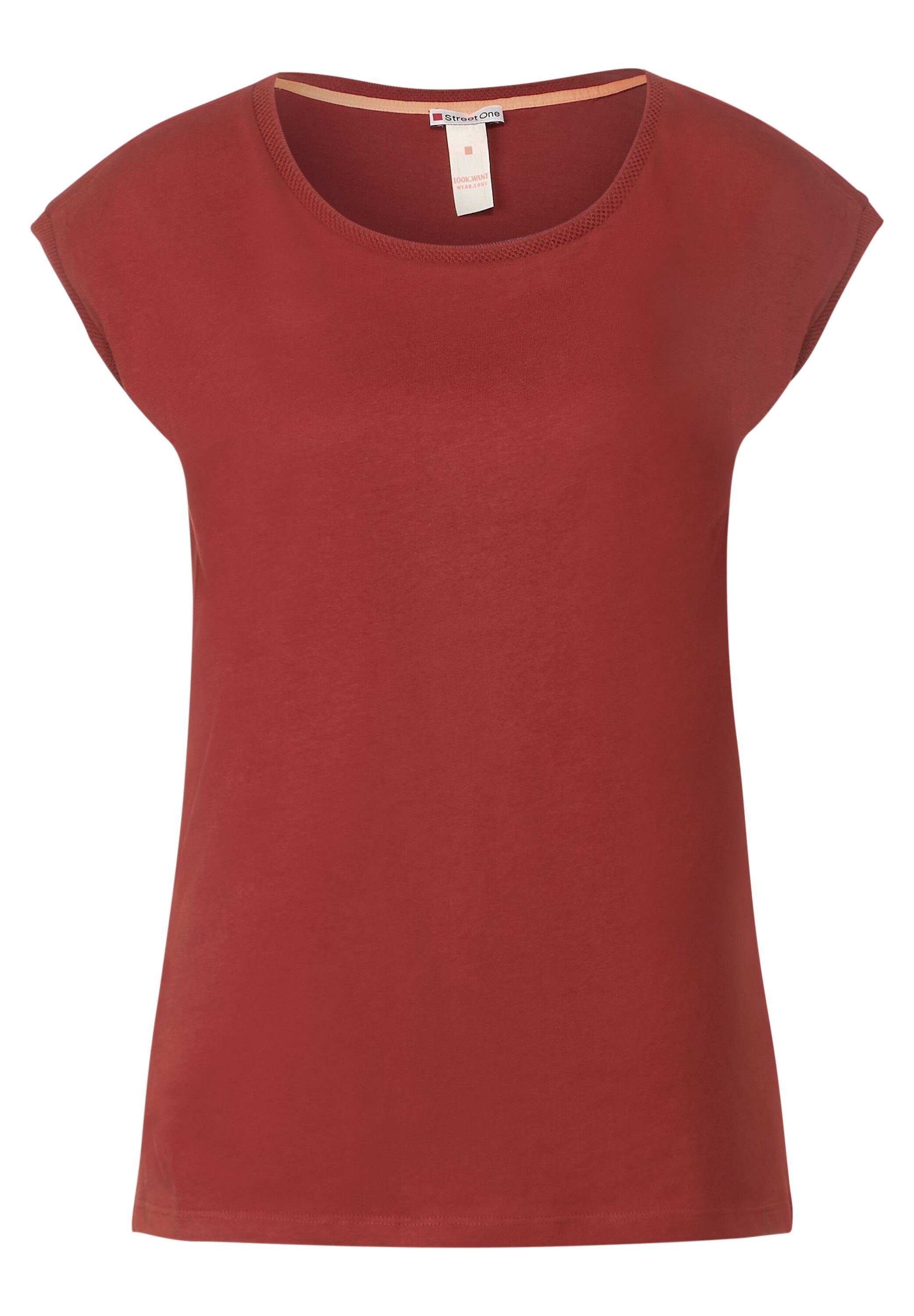 in foxy ONE STREET red Unifarbe T-Shirt