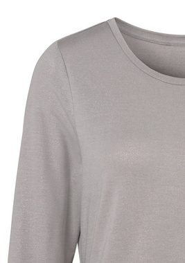 Vivance 3/4-Arm-Shirt mit silbrigem Glitzerdruck