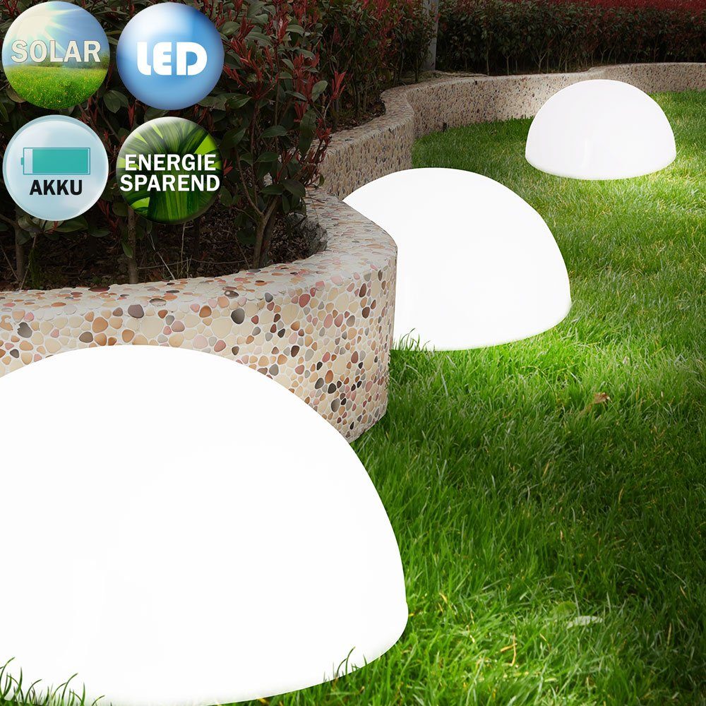 monzana LED Solarleuchte Halbkugel, Solarleuchte, 3er Set Solarlampe Außen Wetterfest Kugel Hängend Garten Balkon Wand