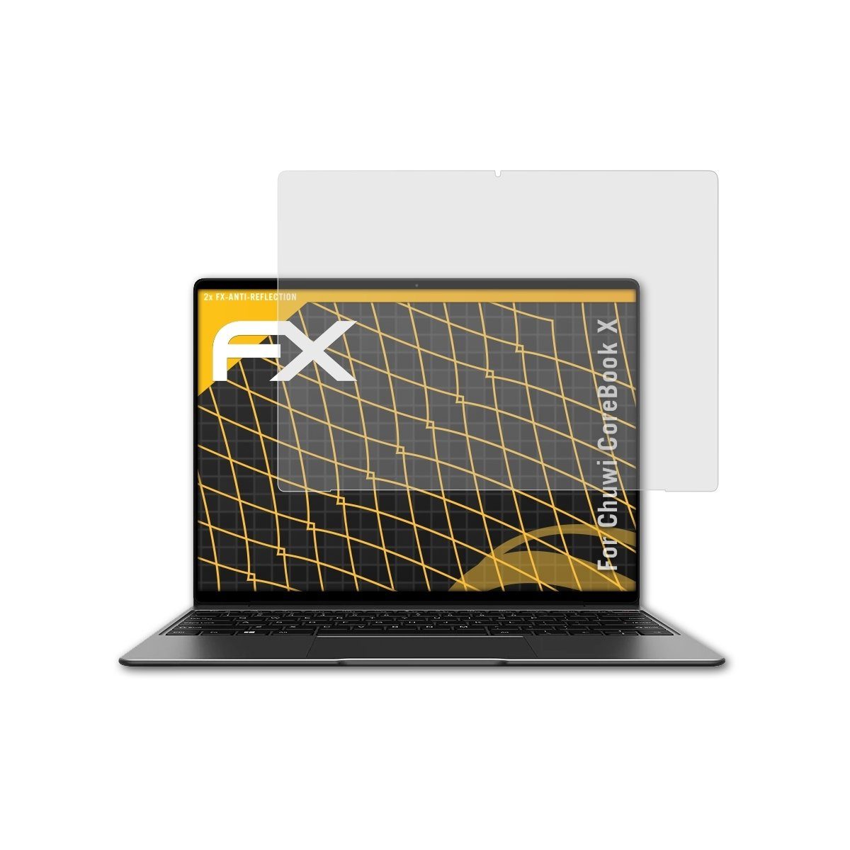 atFoliX Schutzfolie für Chuwi CoreBook X, (2 Folien), Entspiegelnd und stoßdämpfend