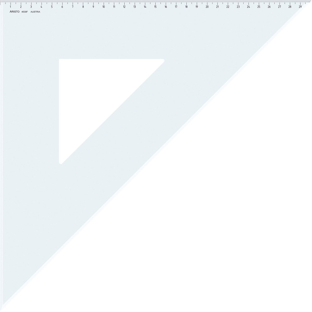 ARISTO Geodreieck Dreieck 45 Grad mit Facette Acryl 420mm transparent