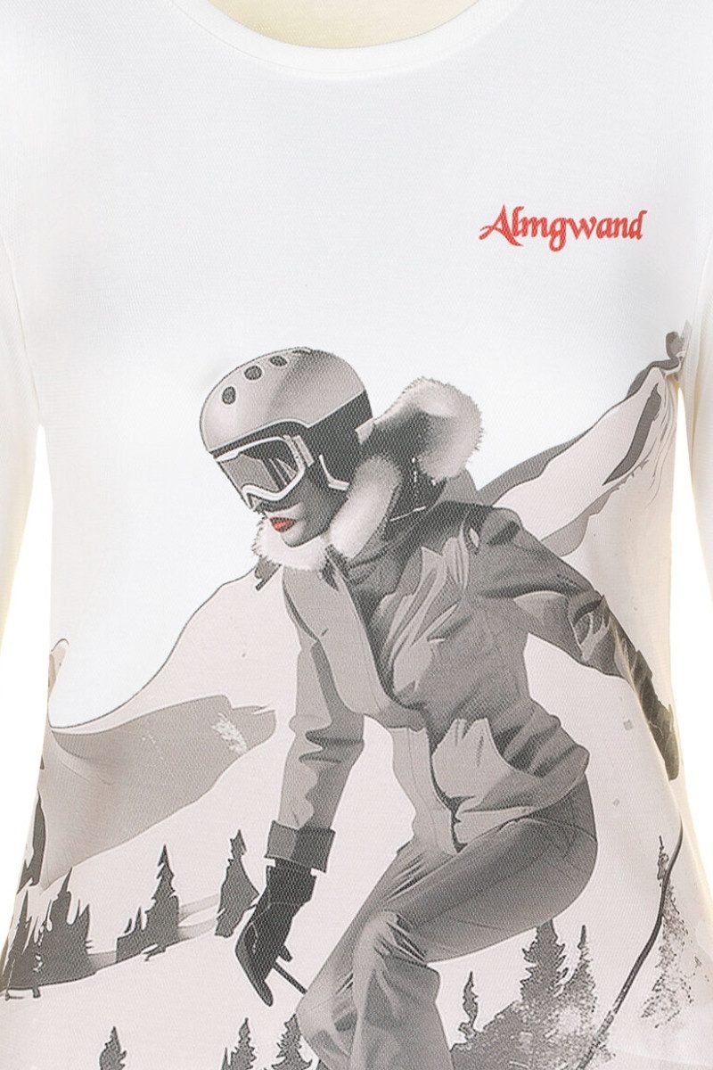 Almgwand Rundhalspullover Longsleeve Damen - TRIEBENTALALM - weiss