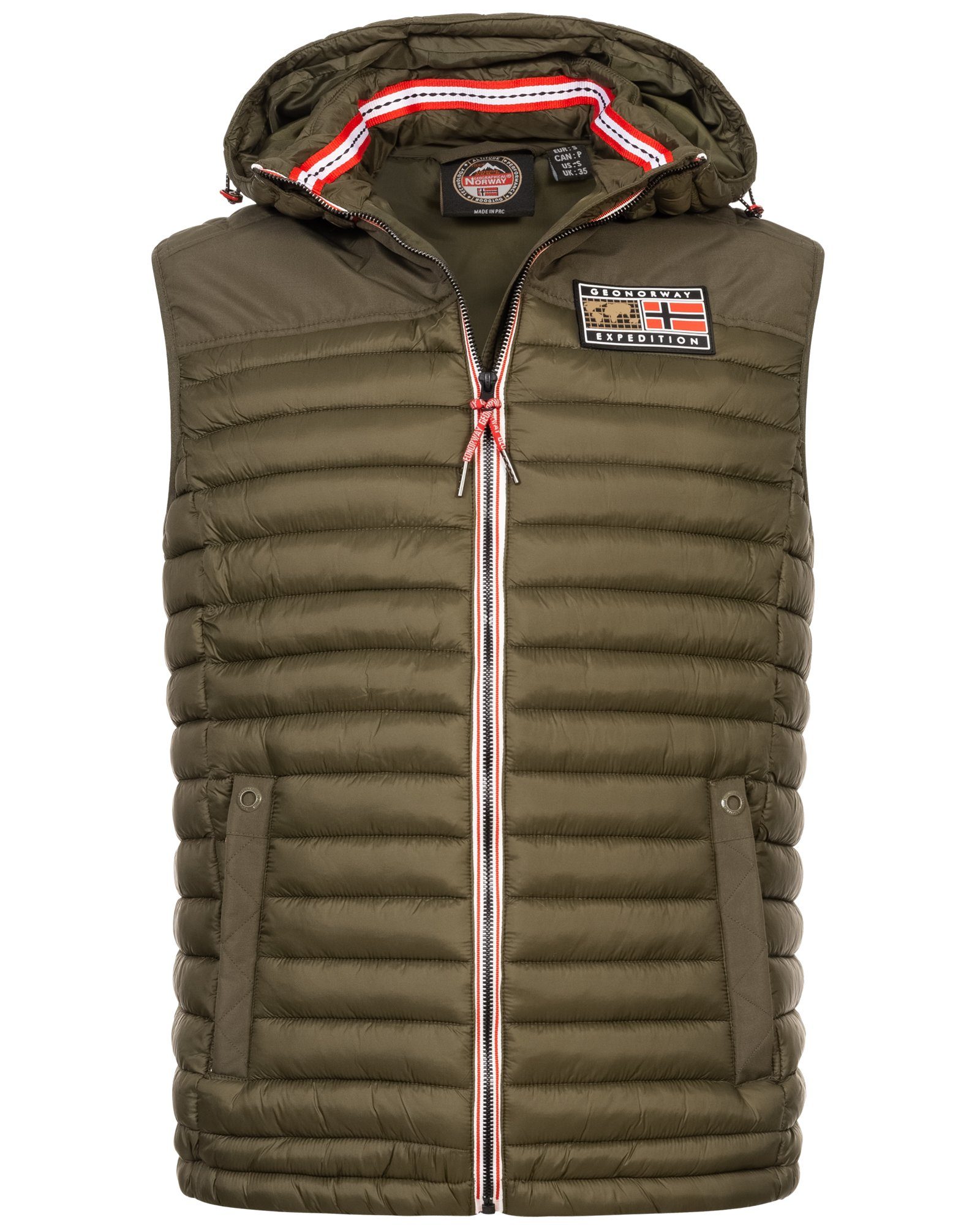 Geographical Norway Steppweste Herren Steppweste Bodywärmer Weste Outdoor Kapuzenweste Herbst Vest