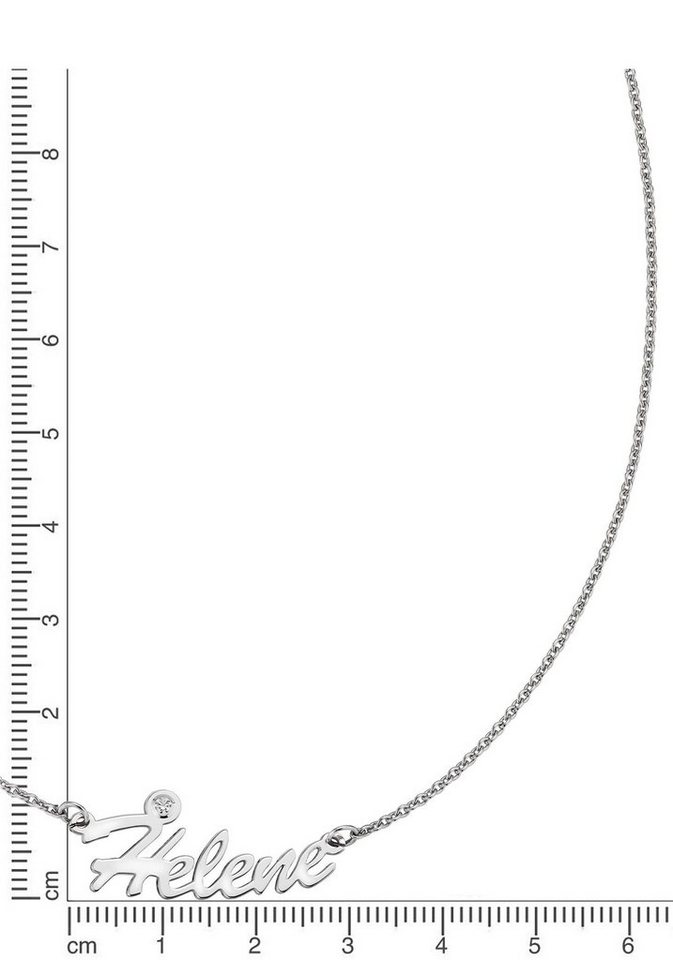 Firetti Namenskette Schmuck Geschenk Silber 925 Halskette mit deinem Namen, GRAVURwunsch  per Mail, Anlass Geburtstag Valentinstag Weihnachten, Gesamtlänge ca. 45  cm, verstellbar - variabel durch Namenslänge