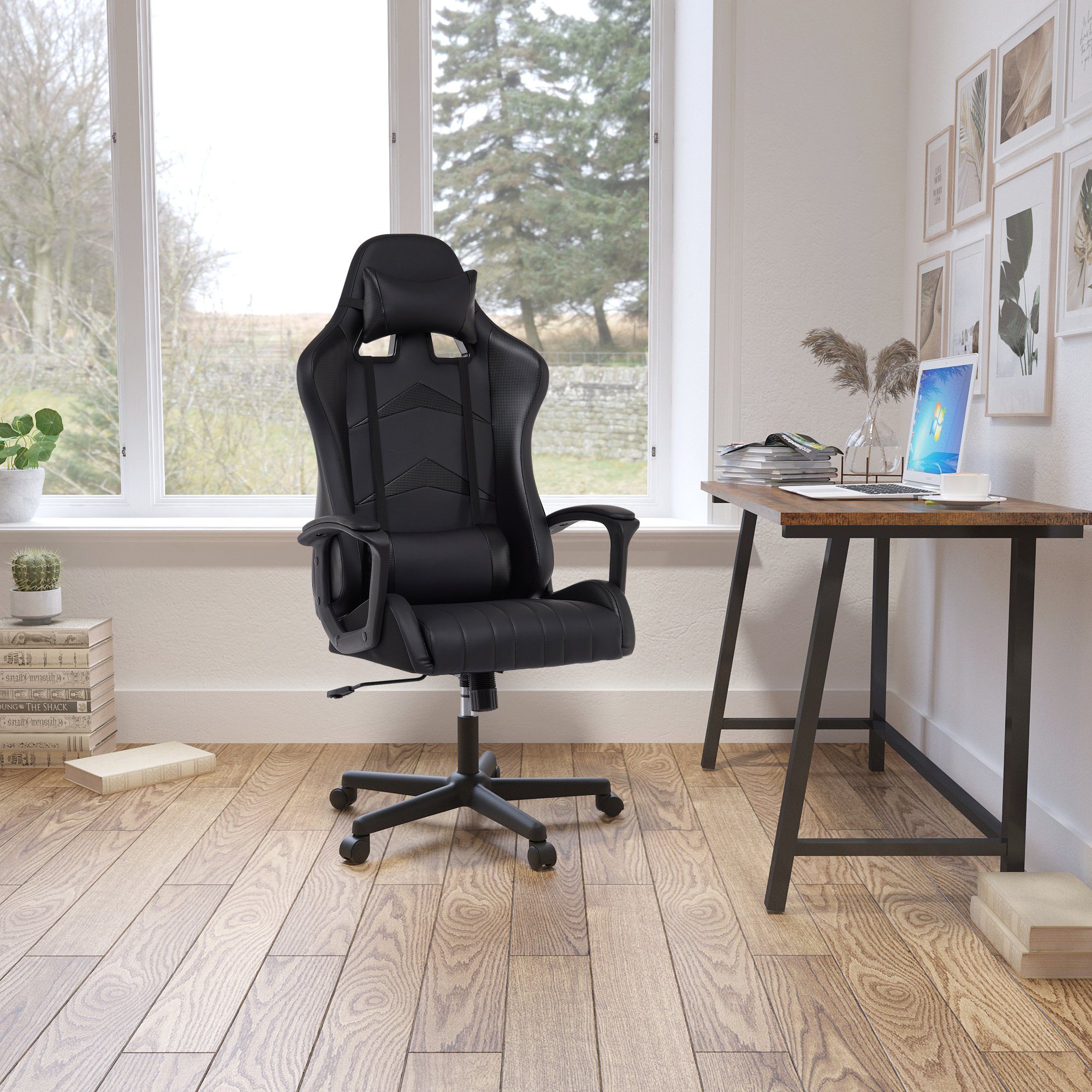 Gaming-Stuhl Intimate Heart WM Ergonomischer Rückenlehne schwarz mit Schreibtischstuhl Verstellbarer hoher