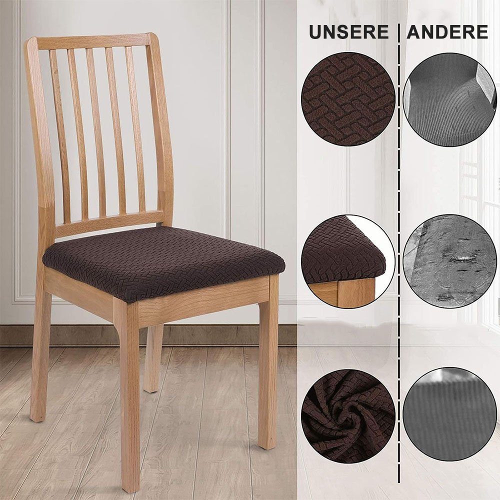 Kaffee Hussen-Set Esszimmerstühle, für für Stühle Sitzbezüge Bezug Stück Stretch 6 CTGtree