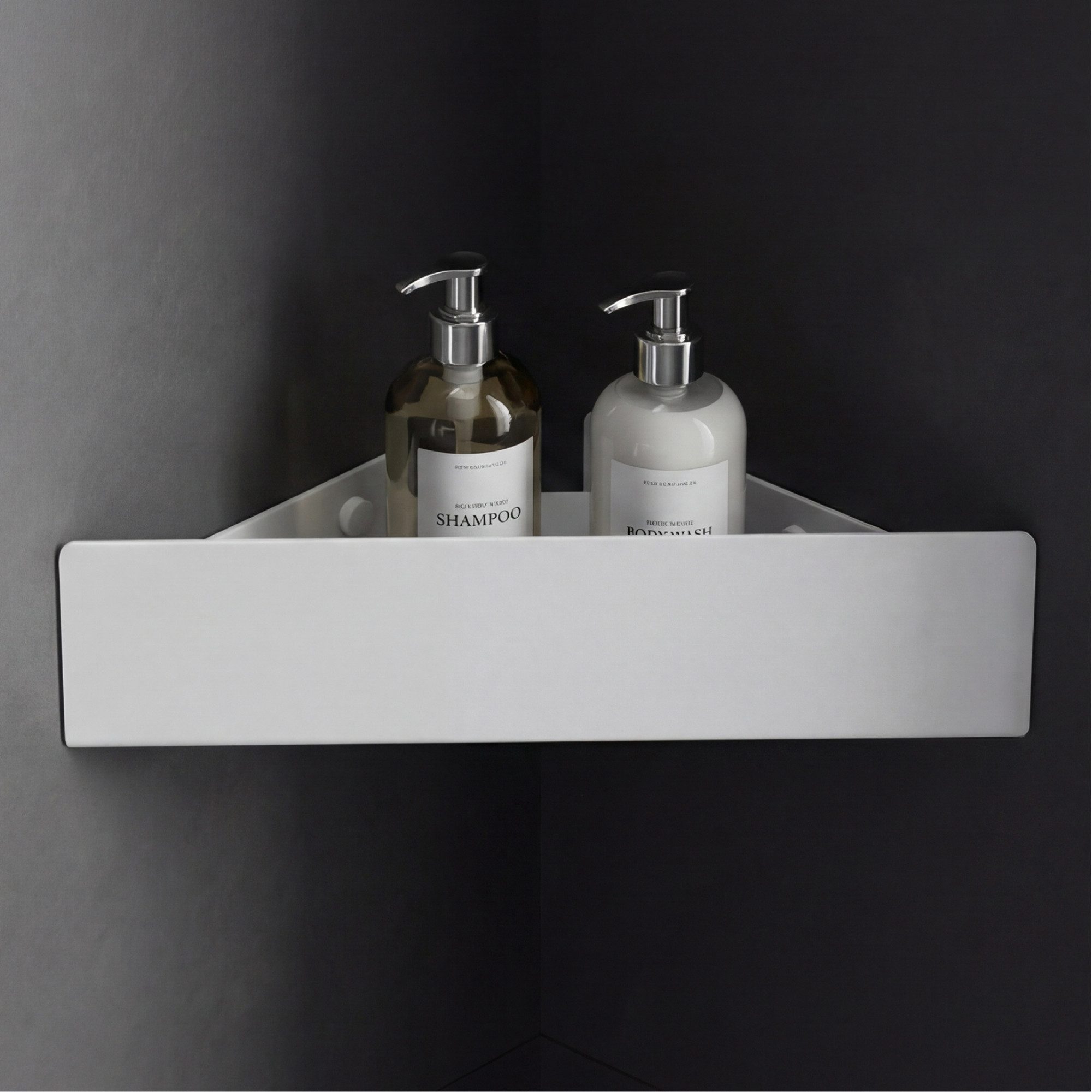 Mai & Mai Duschablage Eck-Badregal Dushkorb rostfrei Bohren oder Kleben Reglo-07, Mit Wasserablaufrillen für schnellen Wasserabfluss, bakterienhemmend