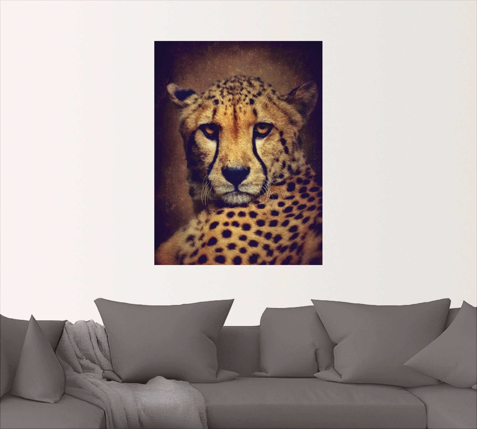 Artland Wandbild Größen Poster Wildtiere versch. St), Gepard, als oder Wandaufkleber in (1 Leinwandbild