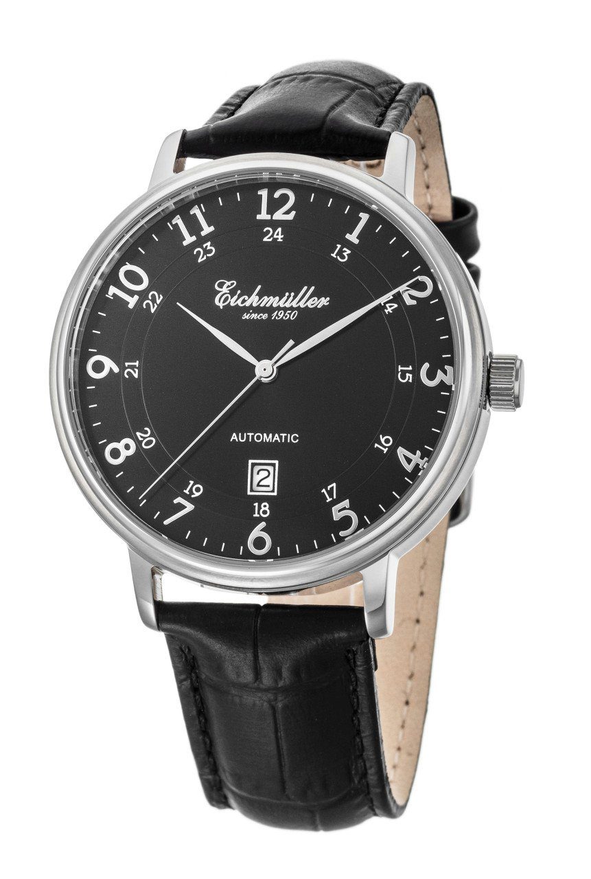 Quarzuhr RE7012 Herrenuhr Zifferblatt Schwarz, 42 mm, Lederband